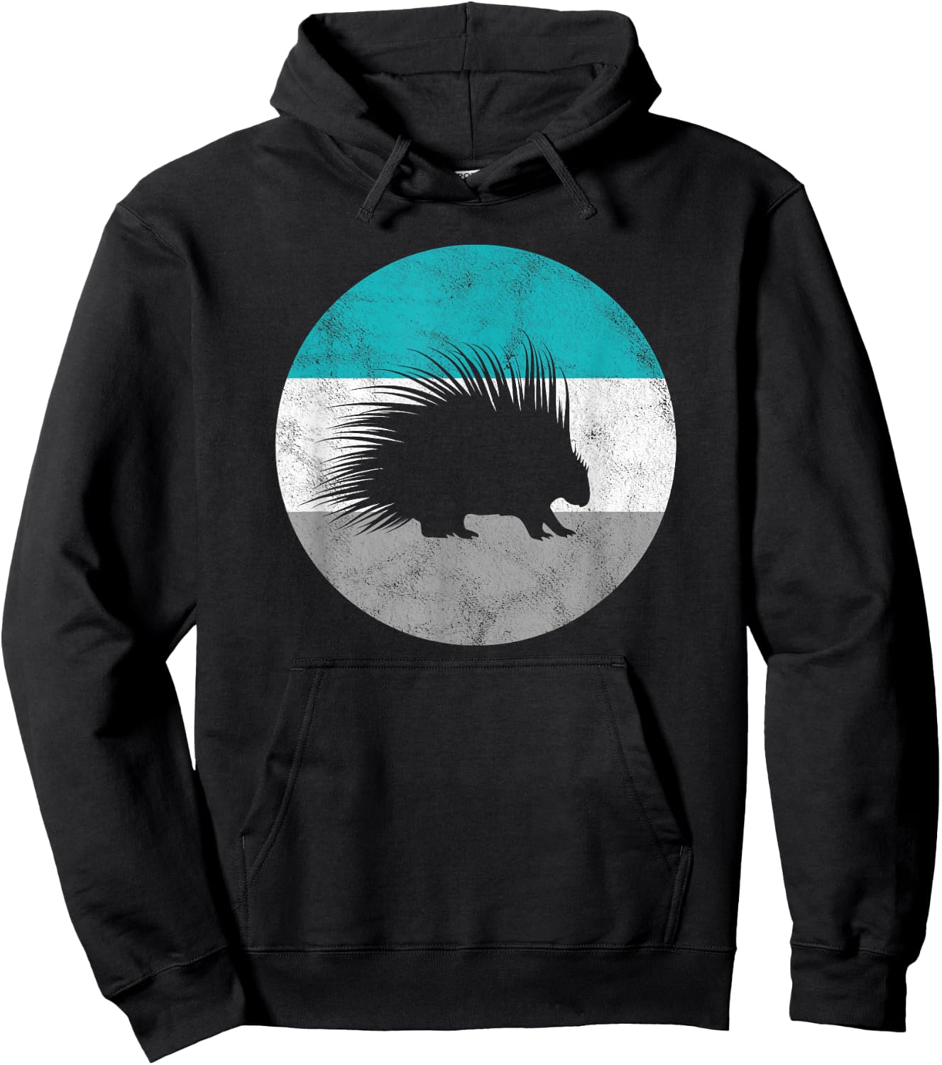 Porcupine Retro Gift Women Boys & Girls Hoodie - Hoodie | Black