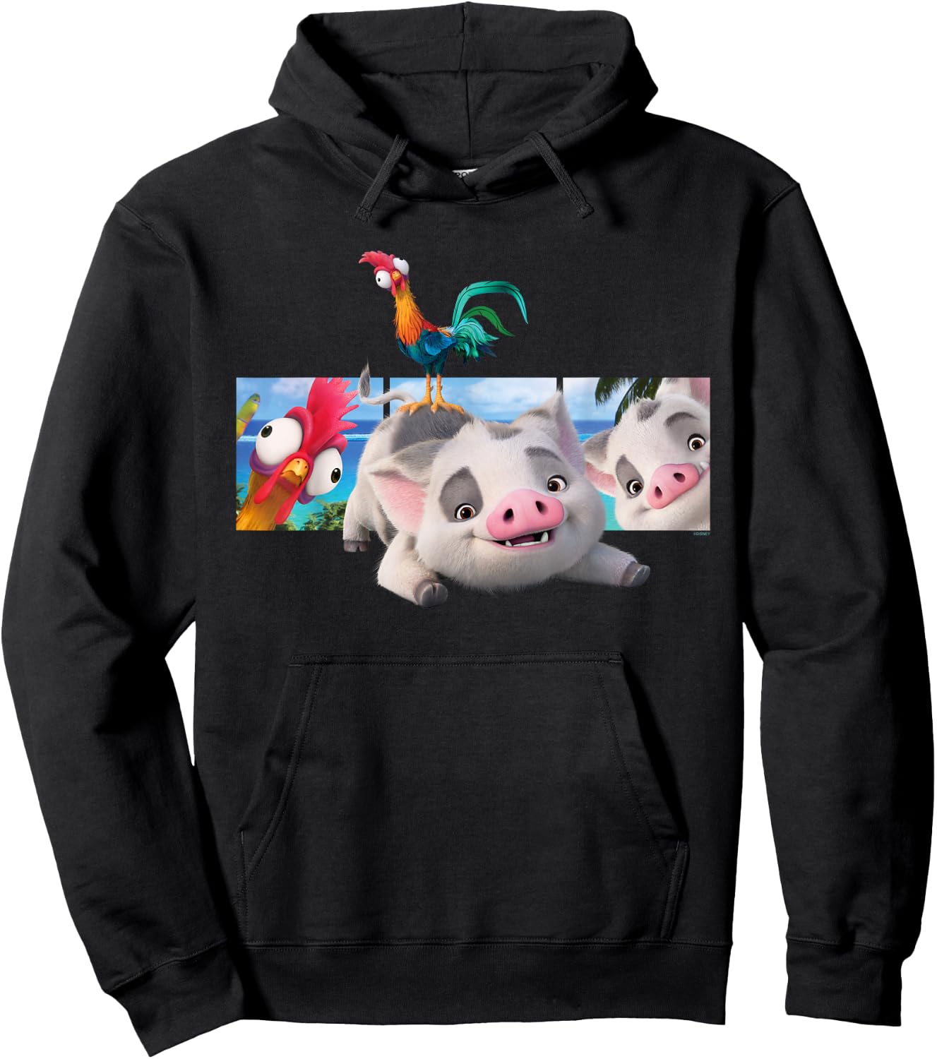 Disney Moana 2 Best Beach Friends Pua and Heihei , Black, S Hoodie - Hoodie | Black