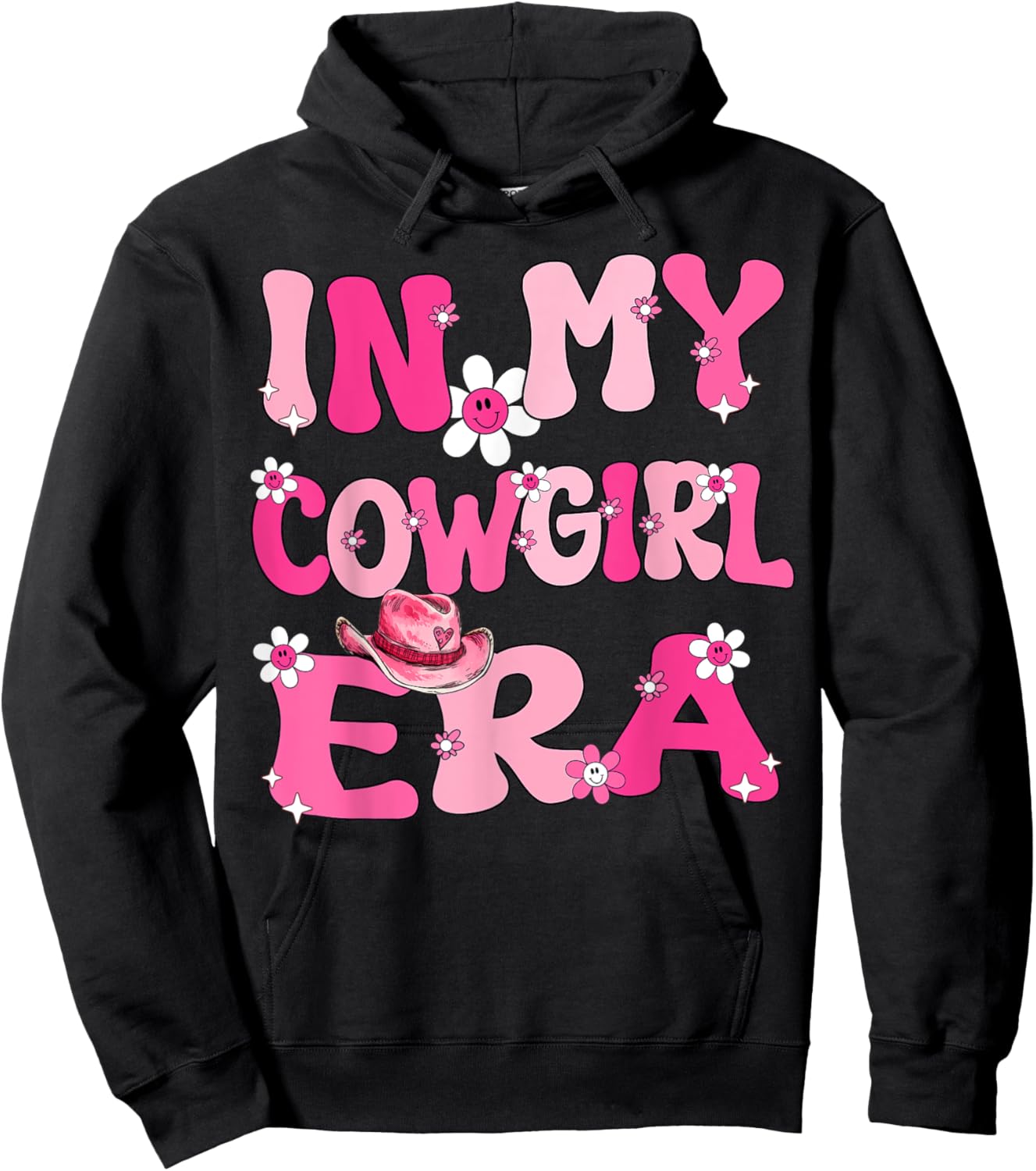 In My Cowgirl Era Retro Groovy Western Rodeo Cowgirl Cute Hoodie - Hoodie | Black