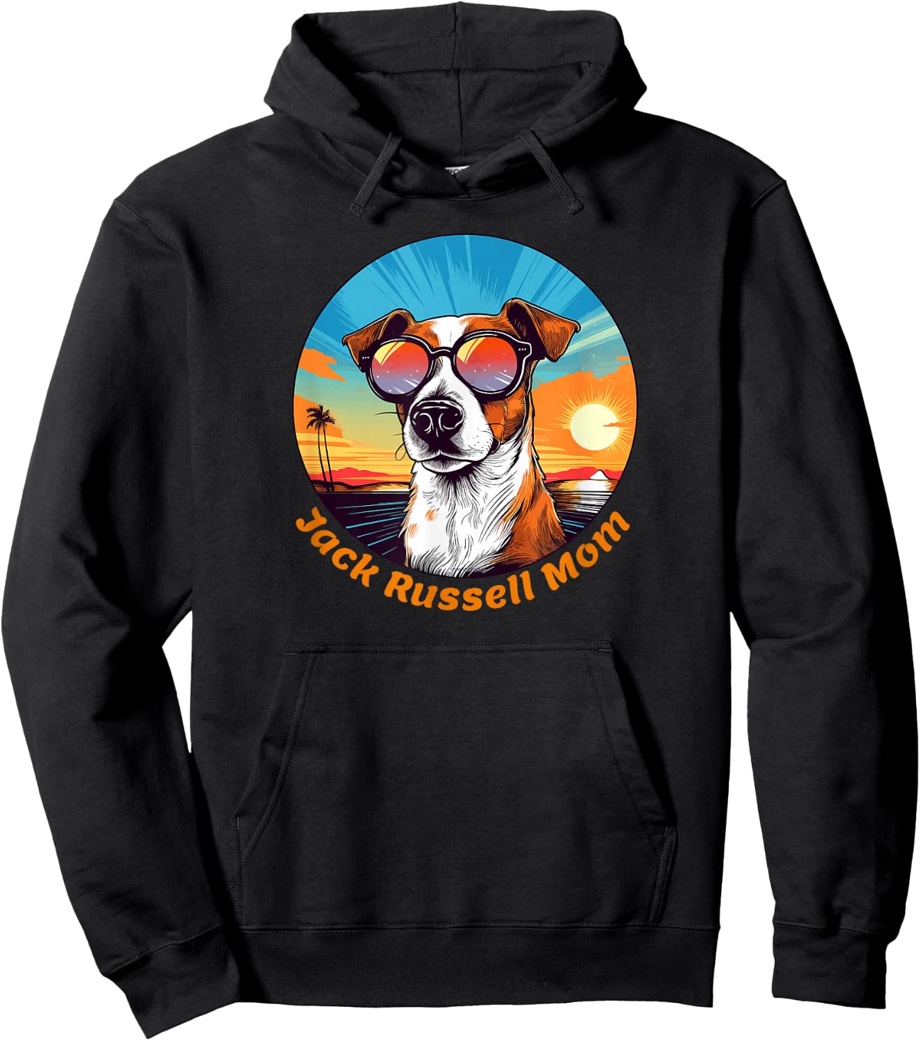 Cute Jack Russell Mom Retro Jack Russell Terrier Funny Hoodie - Hoodie | Black