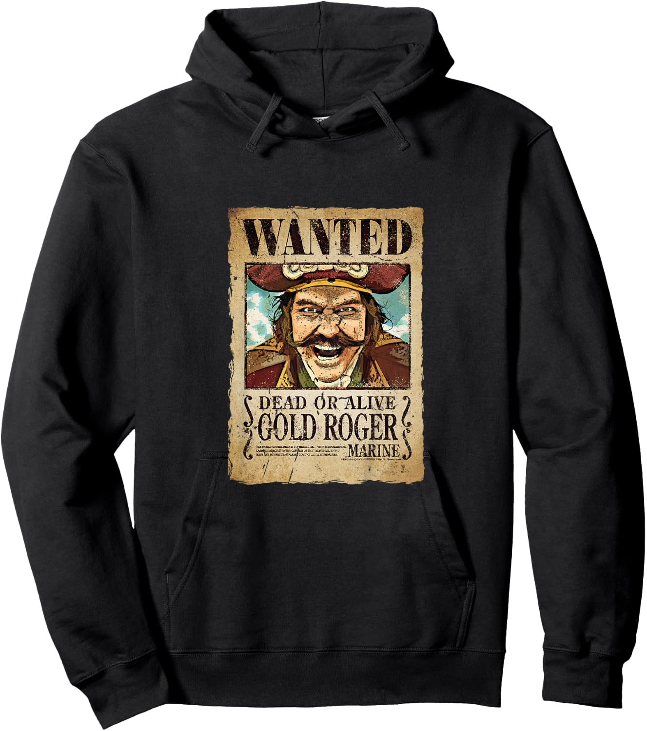 Roger Gol D Wanted Pirate King Anime Kids , Black, 2 Hoodie - Hoodie | Black