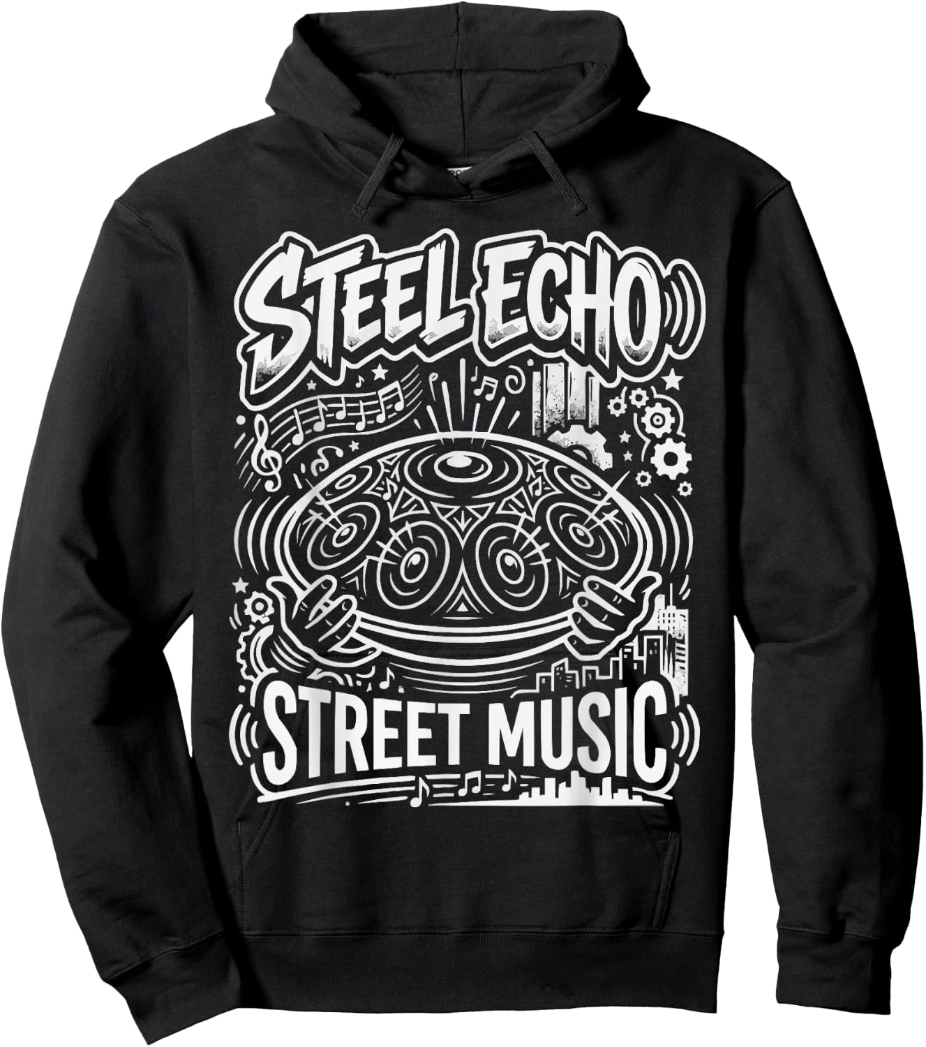 Handpan Player Steel Percussion Instrument Musician Hoodie - Hoodie | Black