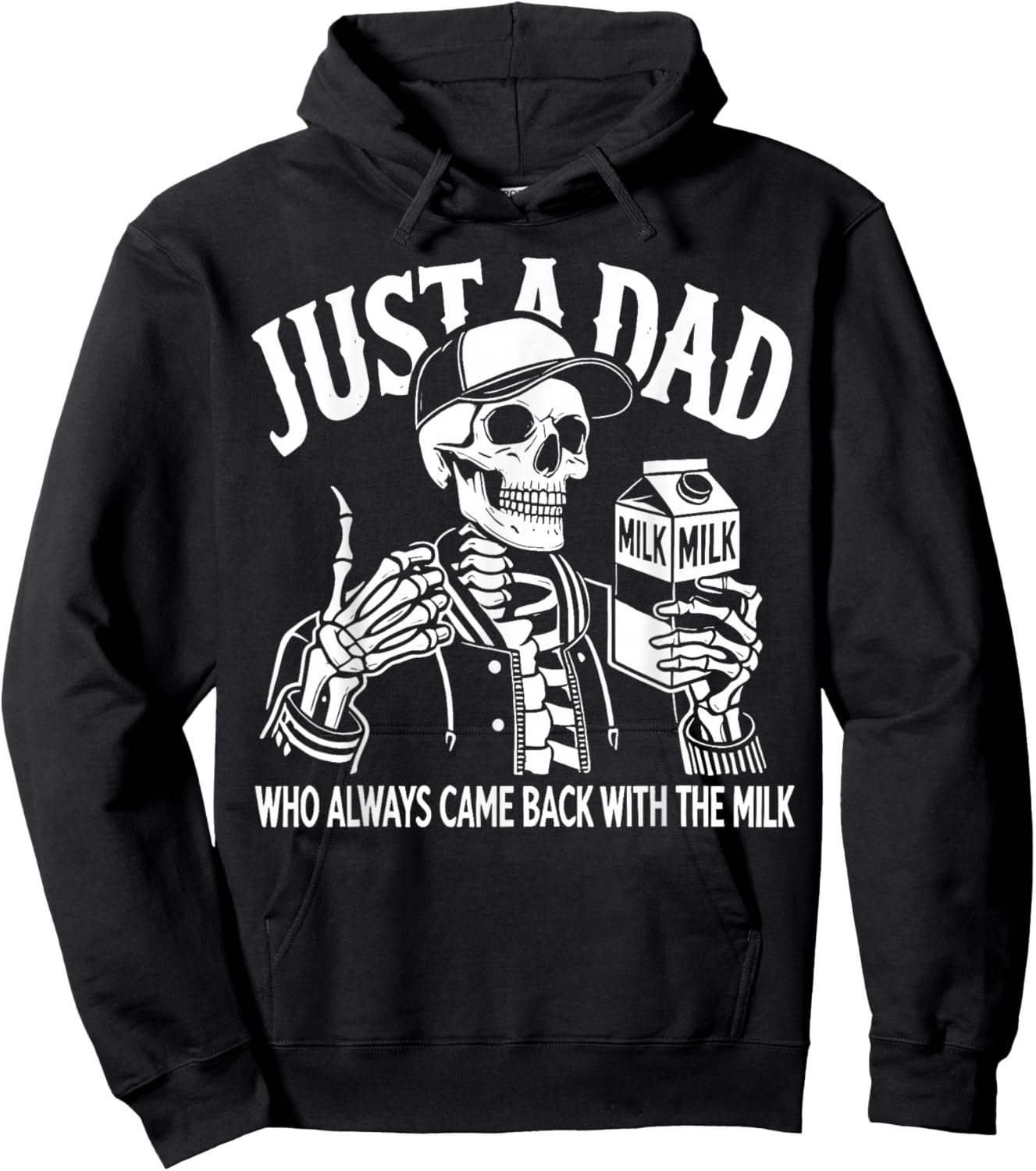 Just a Dad Who Always Came Back with The Milk Fathers Day Hoodie - Hoodie | Black