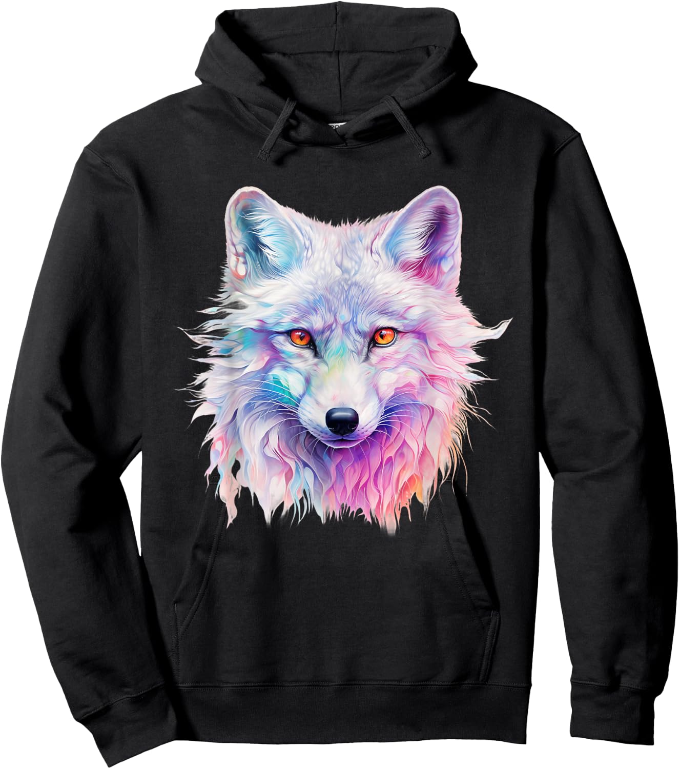 Colorful Arctic Fox Hoodie - Hoodie | Black
