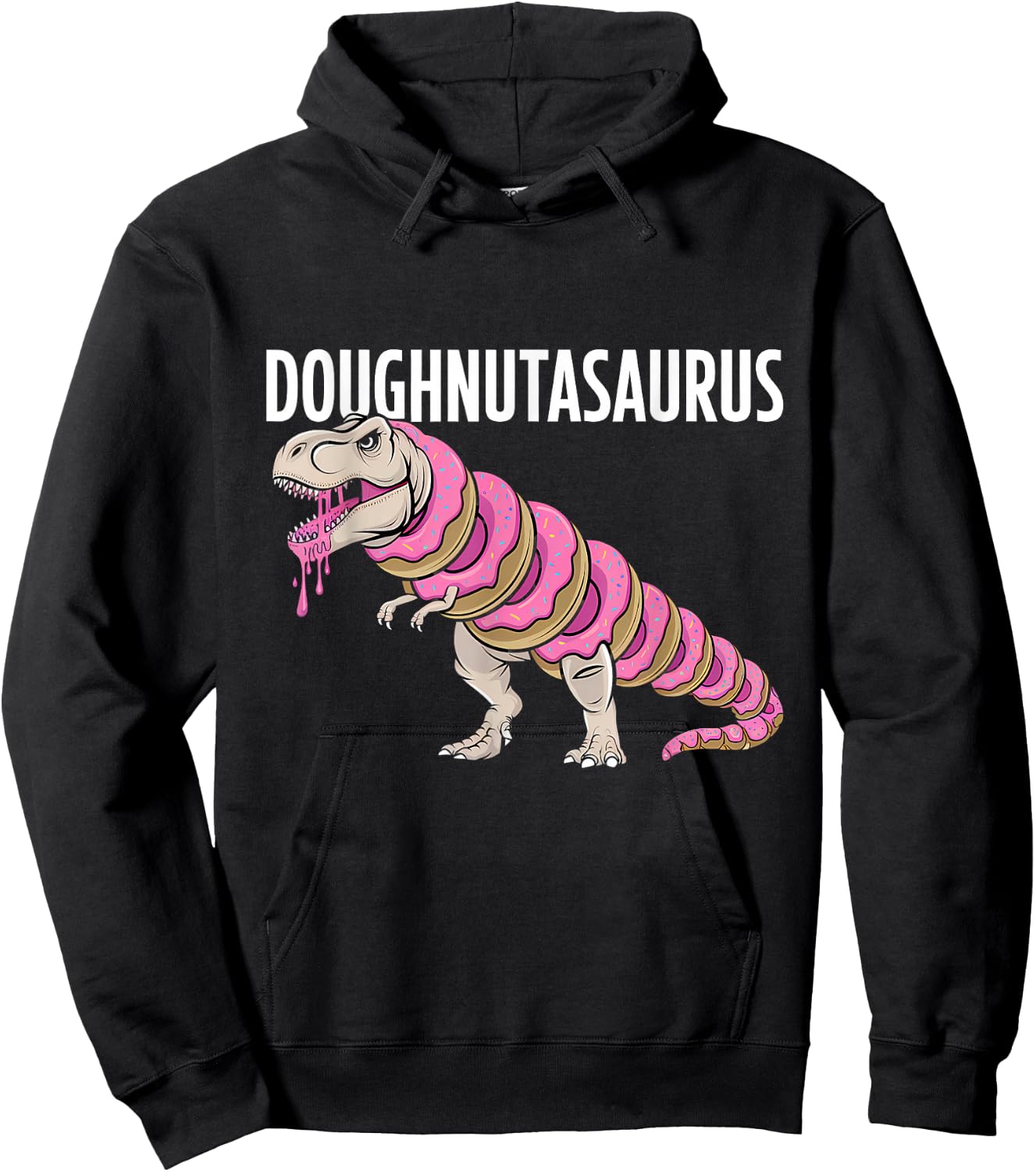 Doughnut Dino T-Rex Baking Donut Lover Hoodie - Hoodie | Black