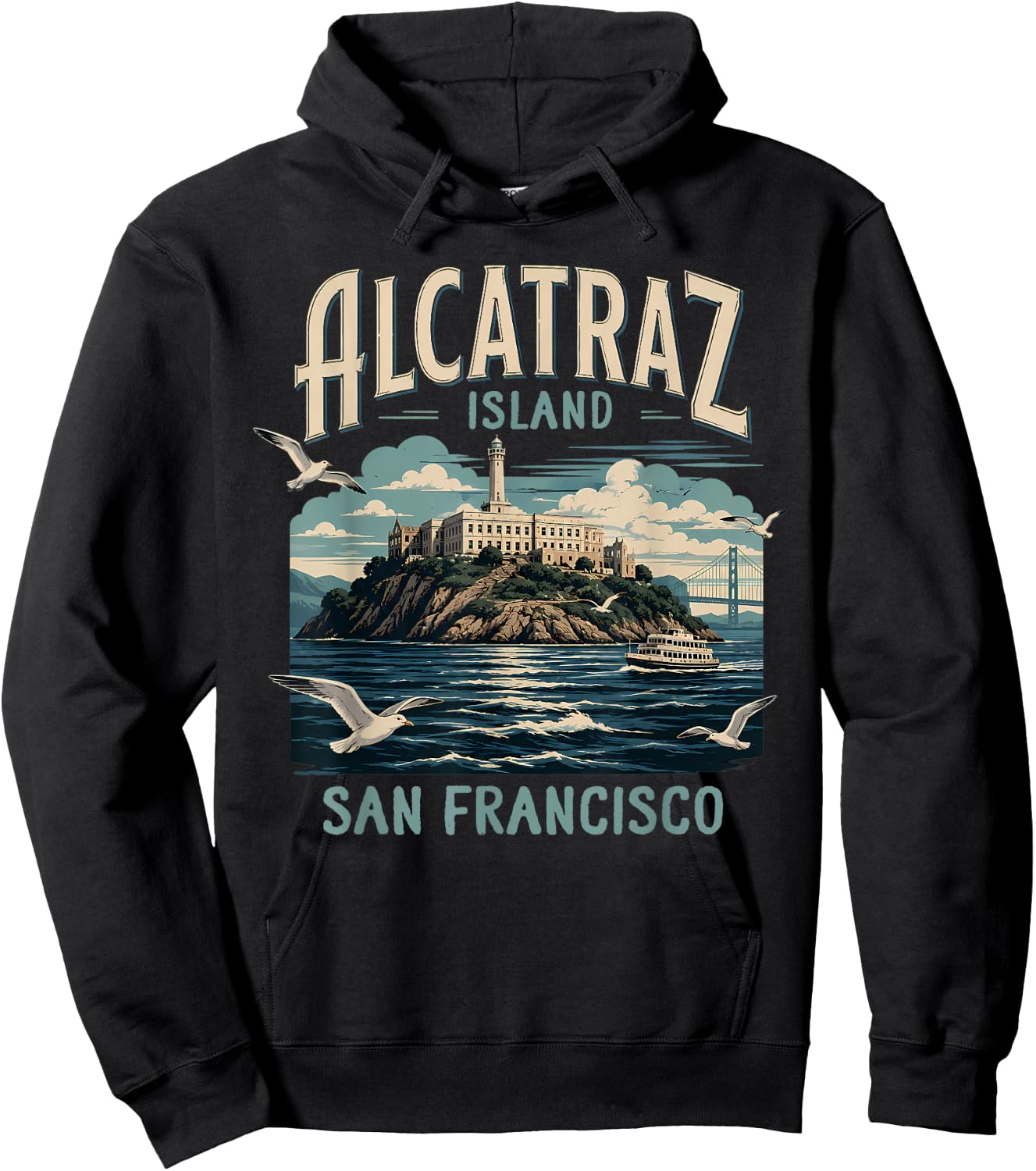 Alcatraz Island San Francisco California Souvenir Traveling Hoodie - Hoodie | Black