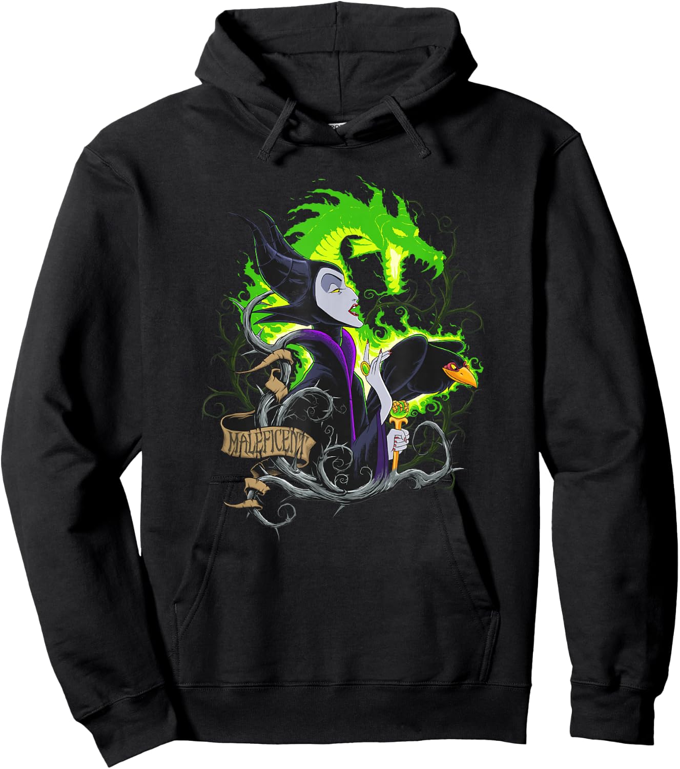 Disney Sleeping Beauty Maleficent Queen of Thorns Hoodie - Hoodie | Black