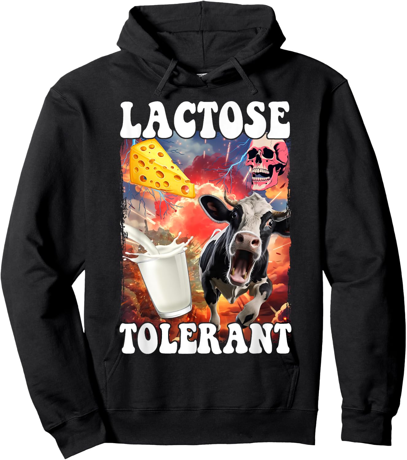Lactose Tolerant Meme Hoodie - Hoodie | Black
