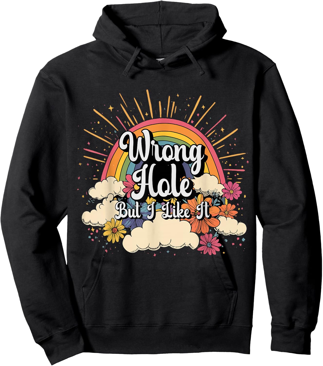 Inappropriate Wrong Hole But I Like It Embarrassing Adult Hoodie - Hoodie | Black