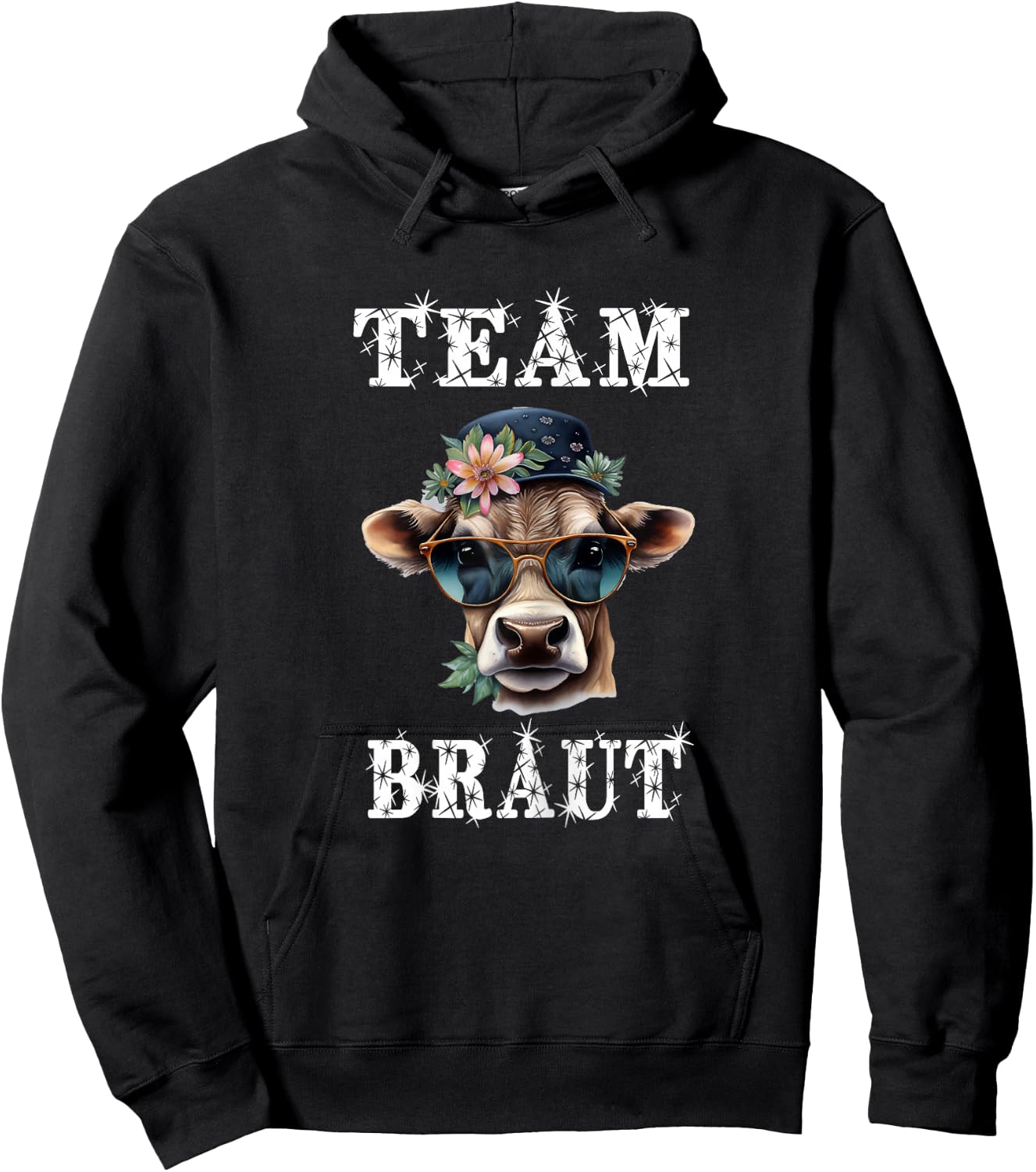 JGA Team Braut Kuh JGA Junggesellinnenabschied Hoodie - Hoodie | Black