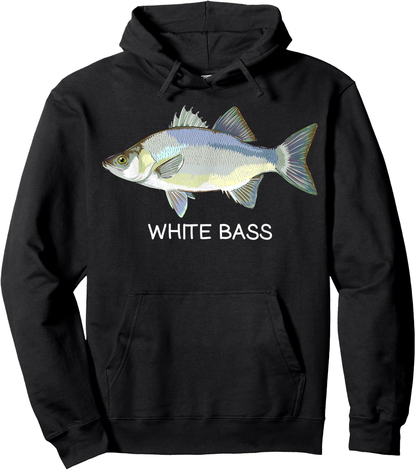 White Bass Freshwater Game Fish Hoodie - Hoodie | Black
