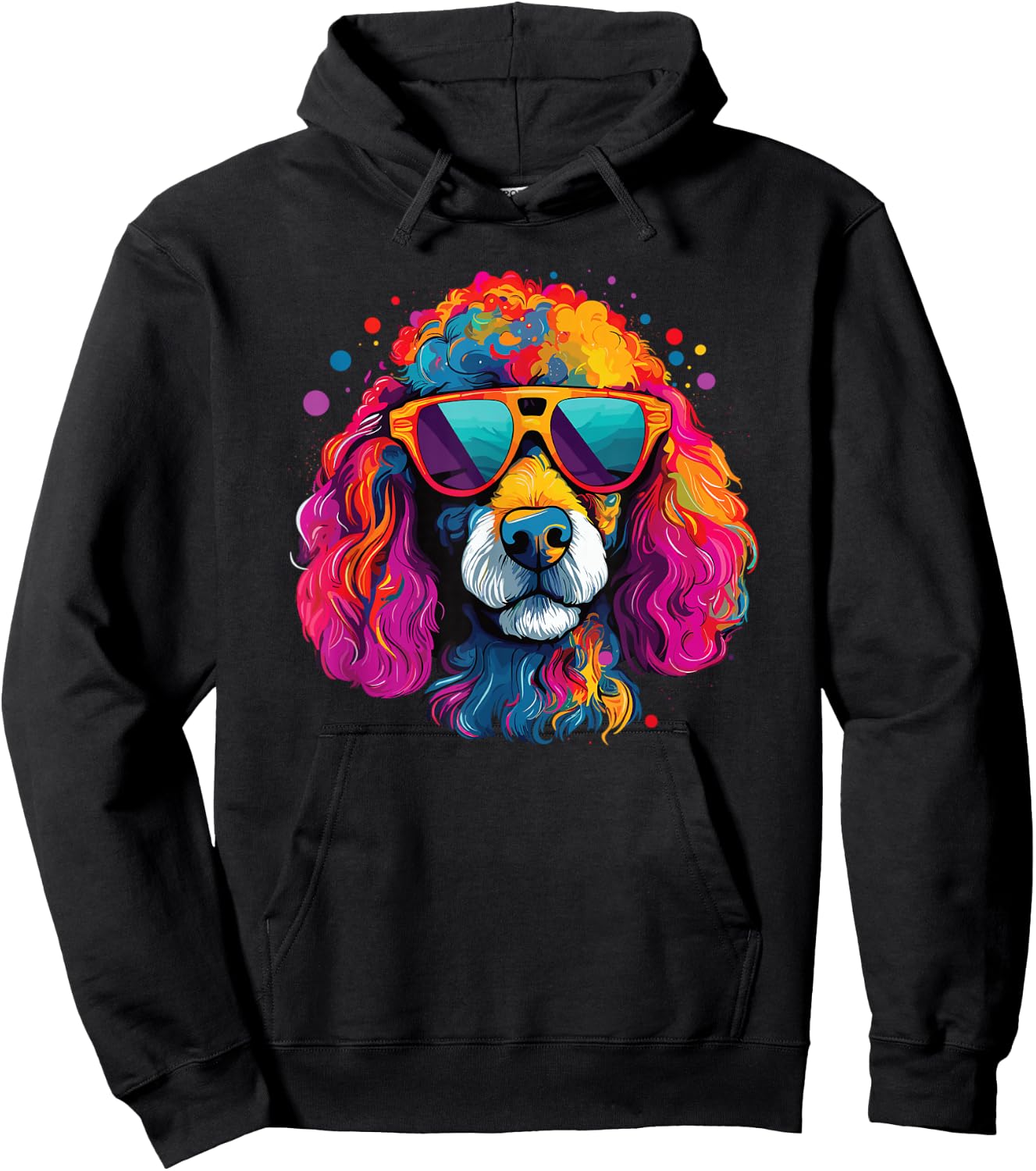 Wasserfarben Farbenfroher Pudel Hunde Hoodie - Hoodie | Black