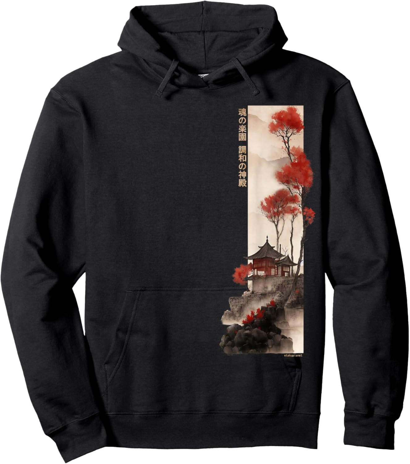 Japanese Temple Retro Vaporwave in Japan Harajuku 80s 90s Hoodie - Hoodie | Black