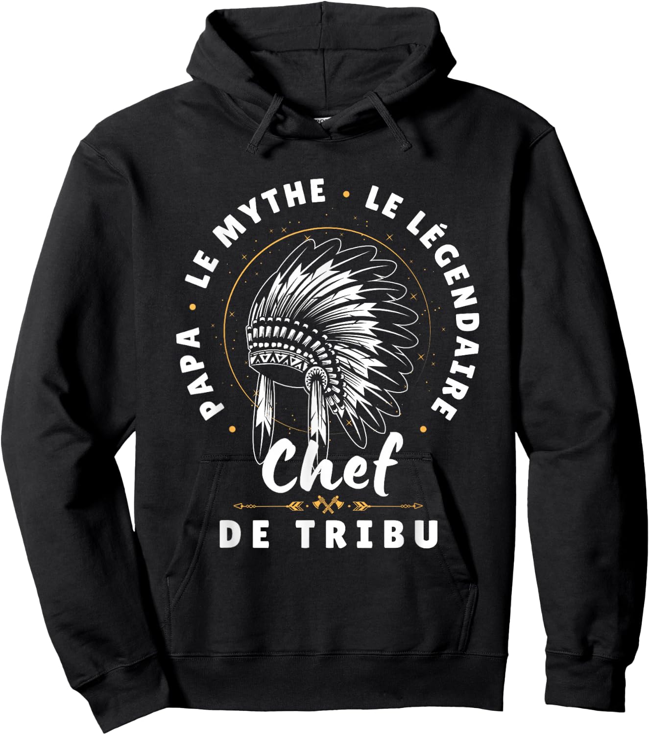 Men's Legendary Myth Tribe Leader - Papa , Black, S Hoodie - Hoodie | Black