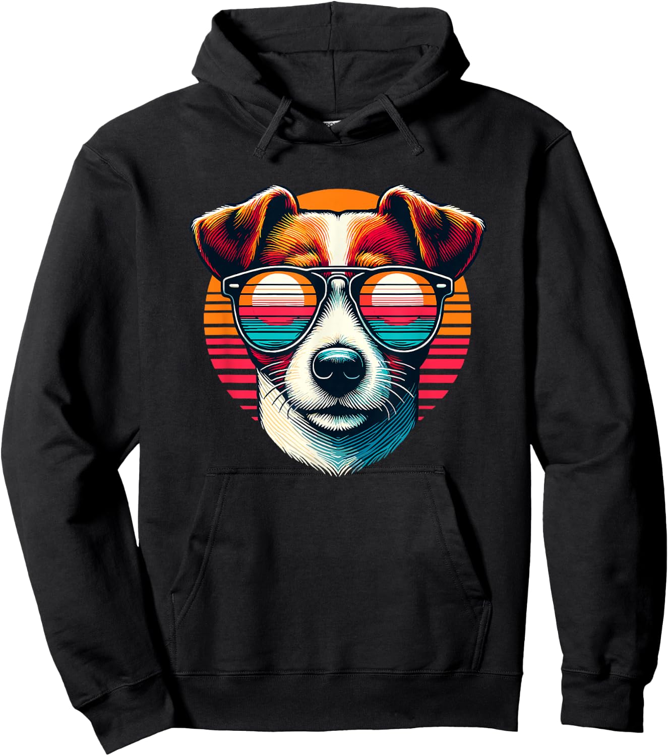 Retro Sunglasses Jack Russell Terrier Jack Russells , Black, S Hoodie - Hoodie | Black