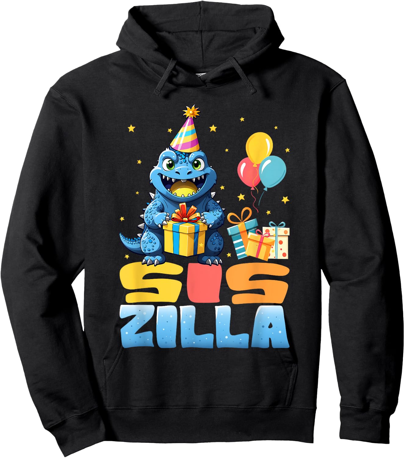 Siszilla Funny Monster Kaiju Family Matching Birthday Girls Hoodie - Hoodie | Black