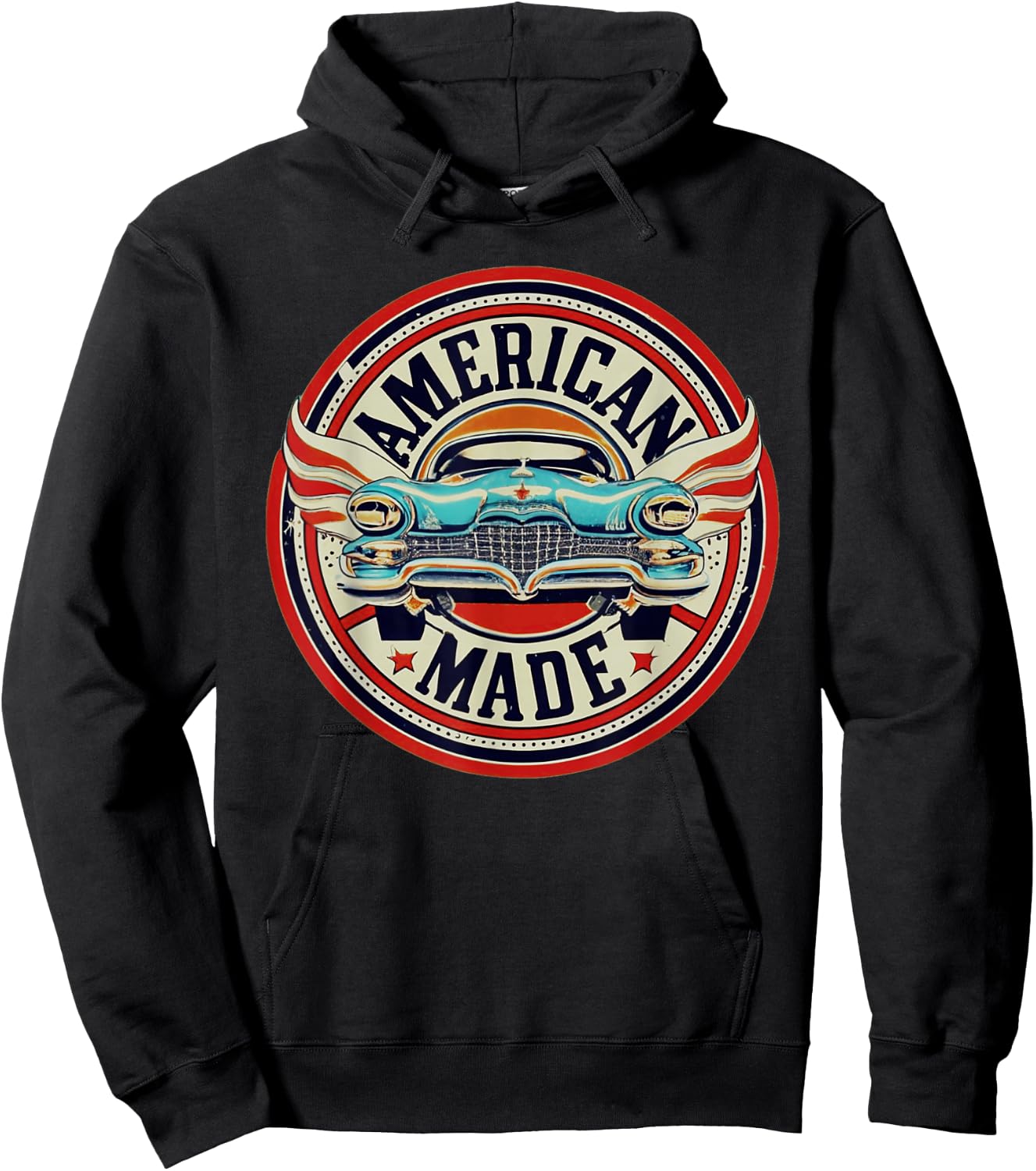 Retro Vintage Petrol Station American Made Engine Oil Car Garage Hoodie - Hoodie | Black