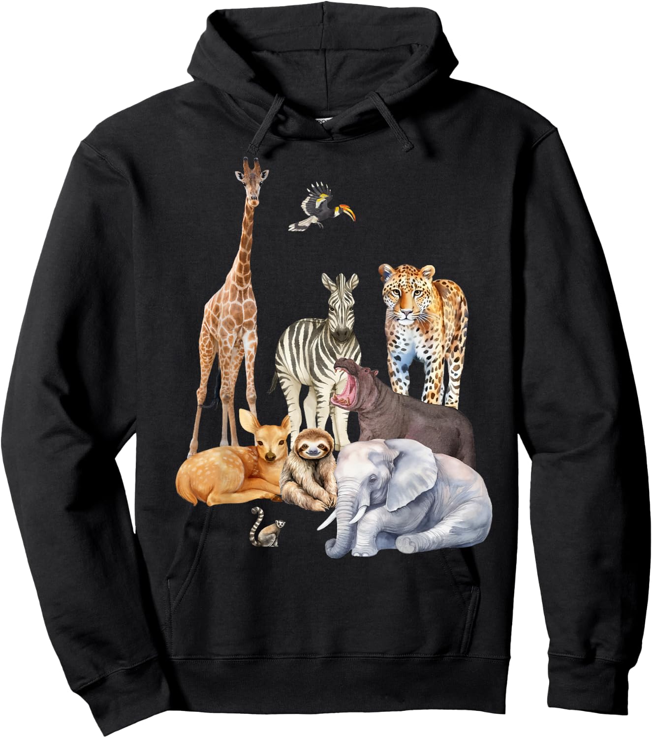 Wildlife Safari Party Animal Design Hoodie - Hoodie | Black