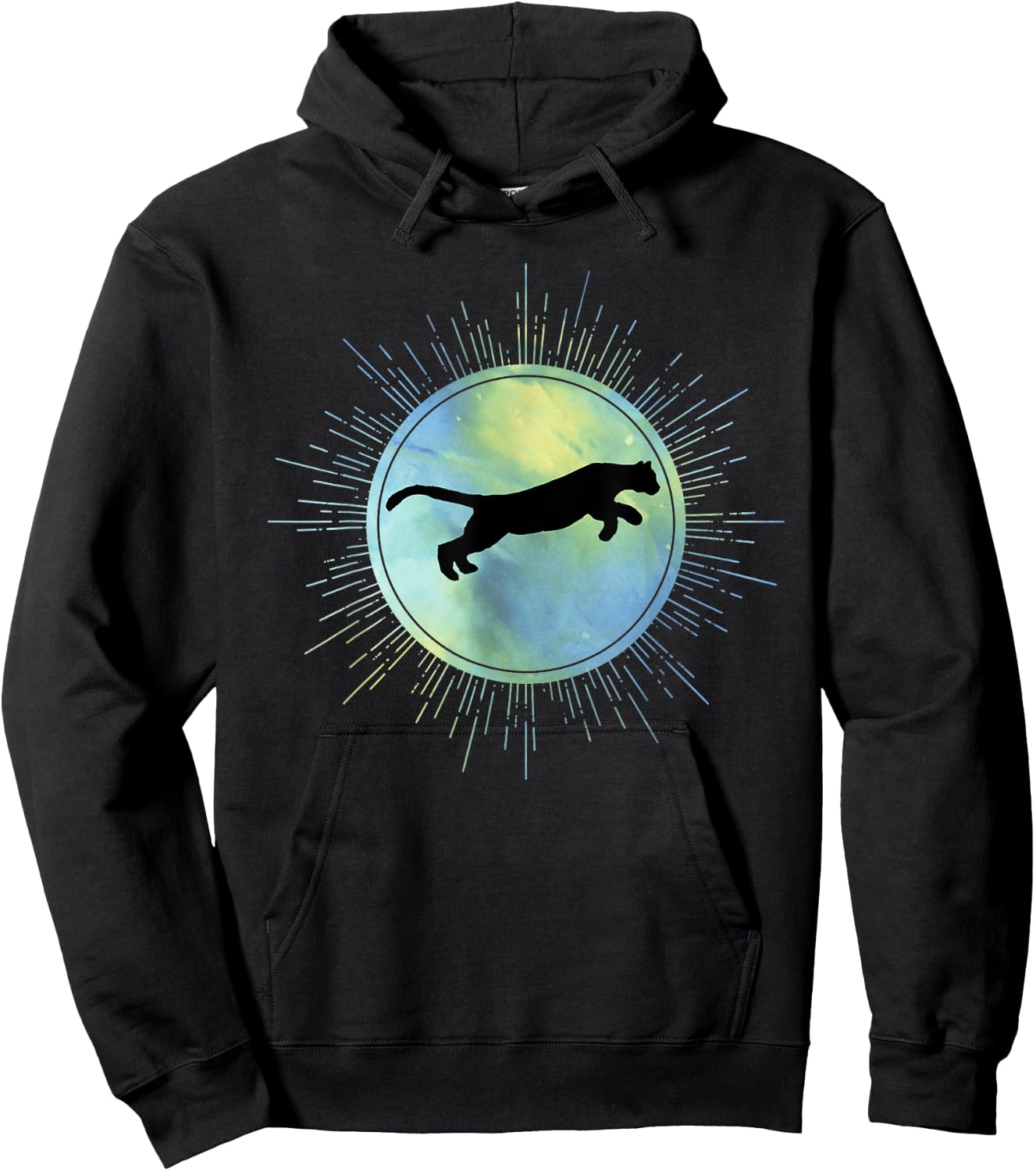 Hazy Sky Jumping Puma Hoodie - Hoodie | Black