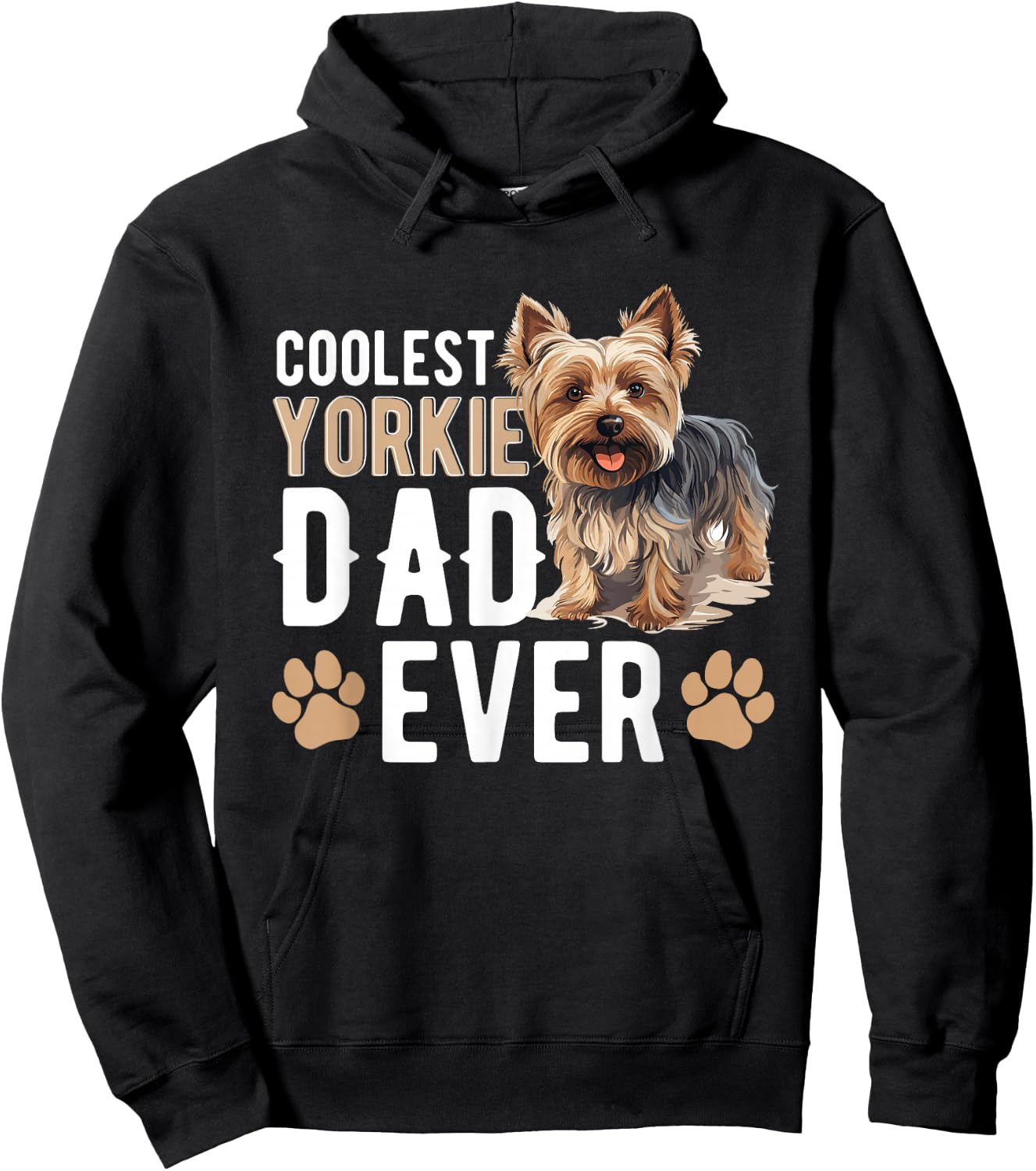 Yorkshire Terrier Dog Yorkie - Coolest Yorkie Dad ever Women Kids Hoodie - Hoodie | Black