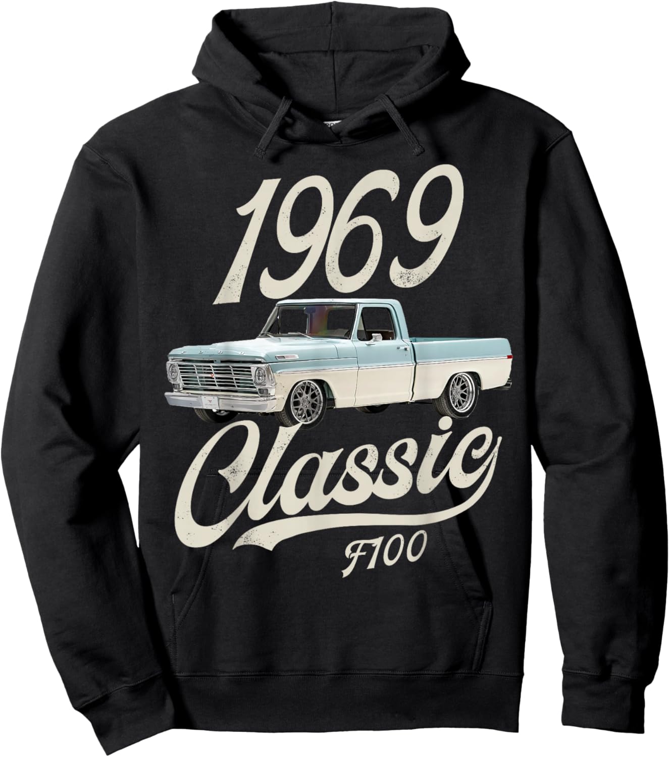 1969 Classic F100 Blue White Hoodie - Hoodie | Black