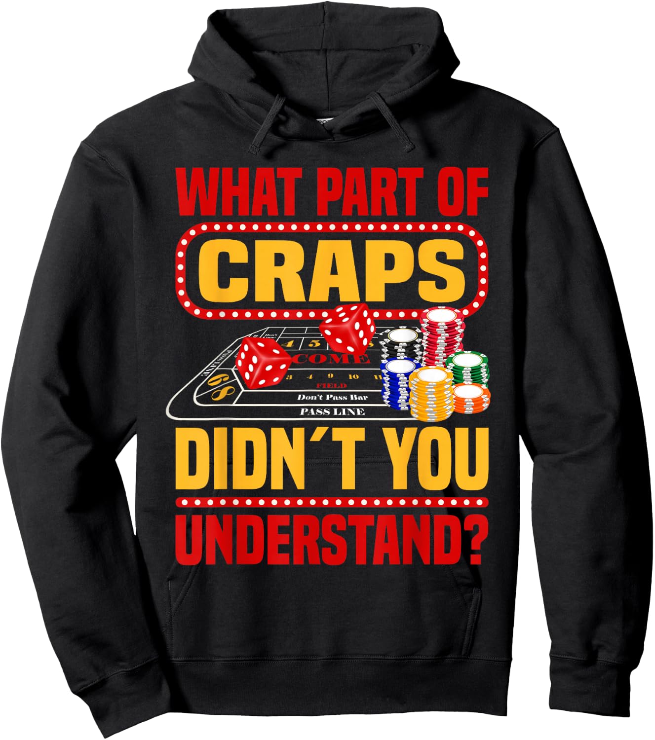 Craps Player Casino Lover Gambling Strategy Craps Hoodie - Hoodie | Black