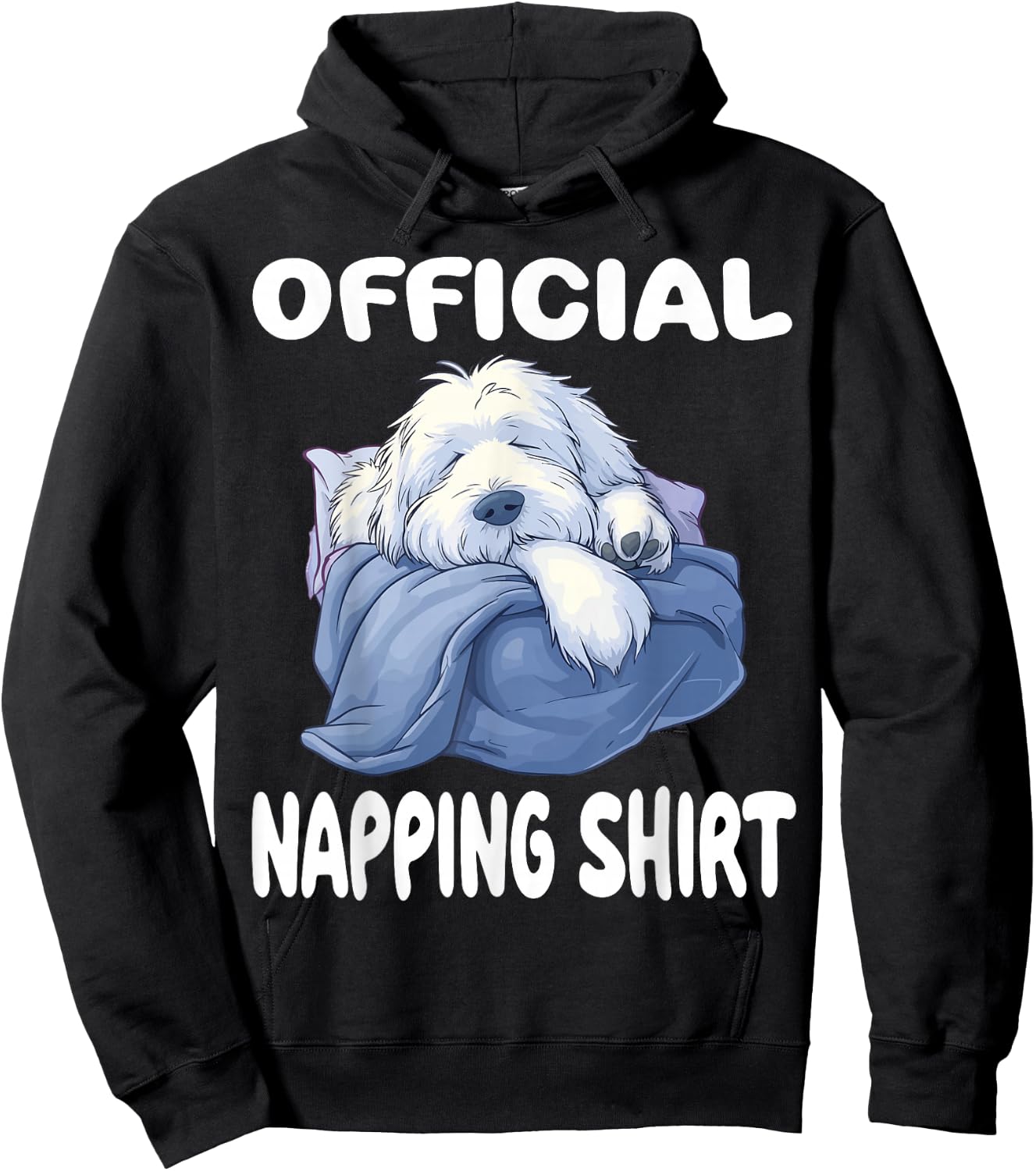 Bobtail Old English Sheepdog Official Napping shirt Pajamas Hoodie - Hoodie | Black