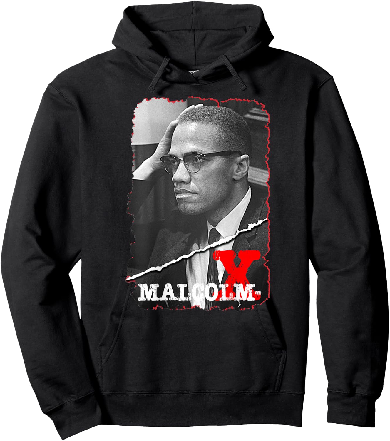 Malcolm X_001_Back Printed , Black, S Hoodie - Hoodie | Black