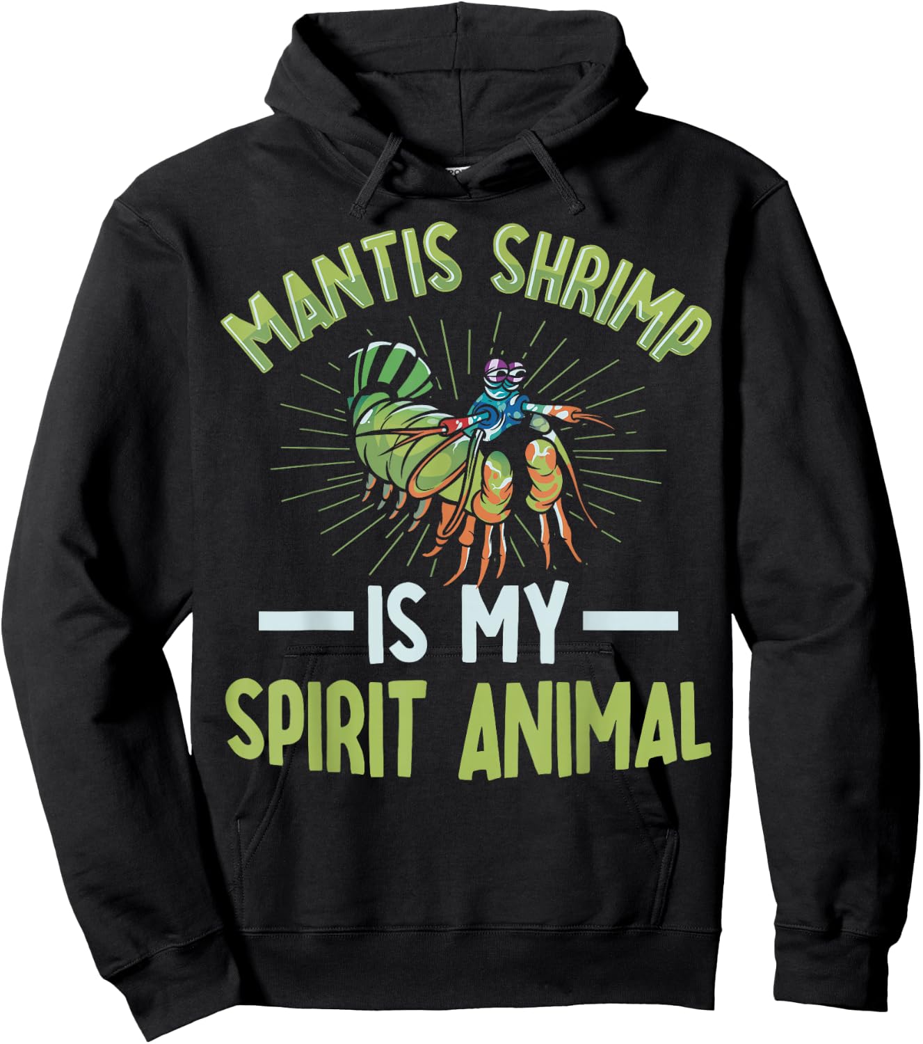 Rainbow Peacock Mantis Shrimp Design for a Mantis Shrimp fan Hoodie - Hoodie | Black