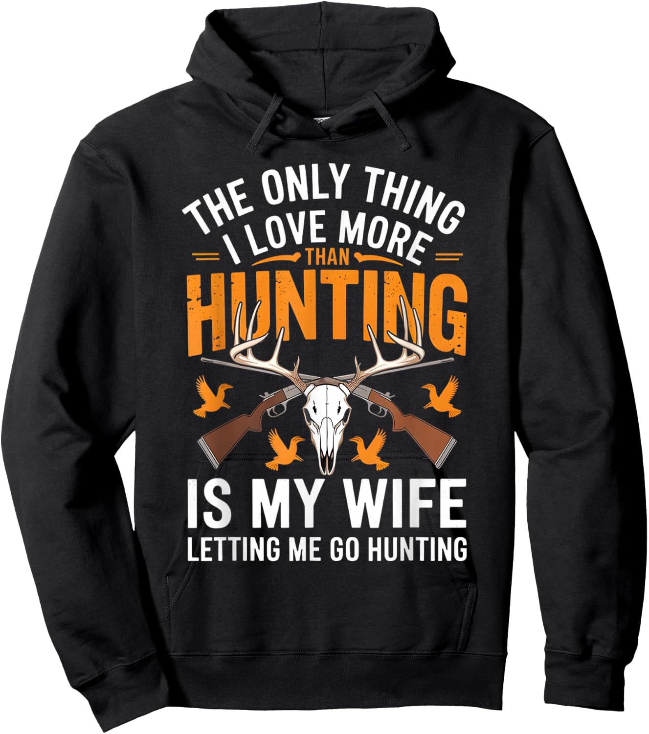 The Only Thing I Love More Than Hunting Vintage Retro Hoodie - Hoodie | Black