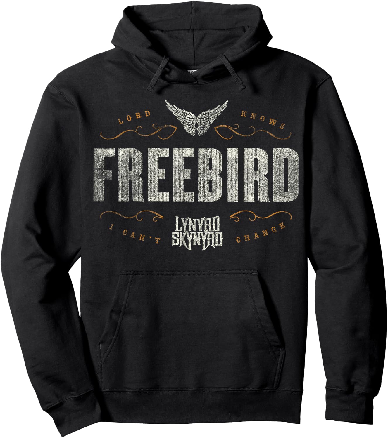 Lynyrd Skynyrd Logo Free Bird Lyrics Classic Rock 70er Retro Hoodie - Hoodie | Black