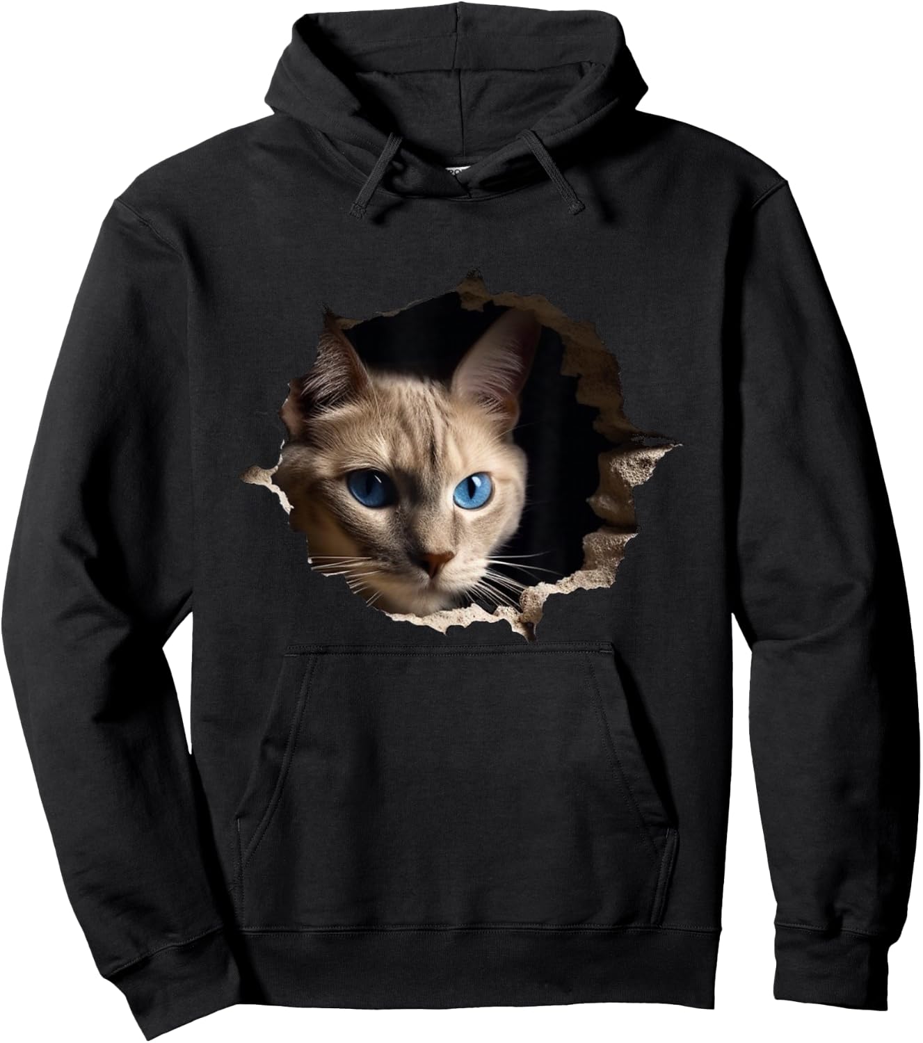 @n!mal Katze Wand Tiere Katzenmotiv Tier Katze Schwarz -Erwachsene und Kinder Klein Hoodie - Hoodie | Black
