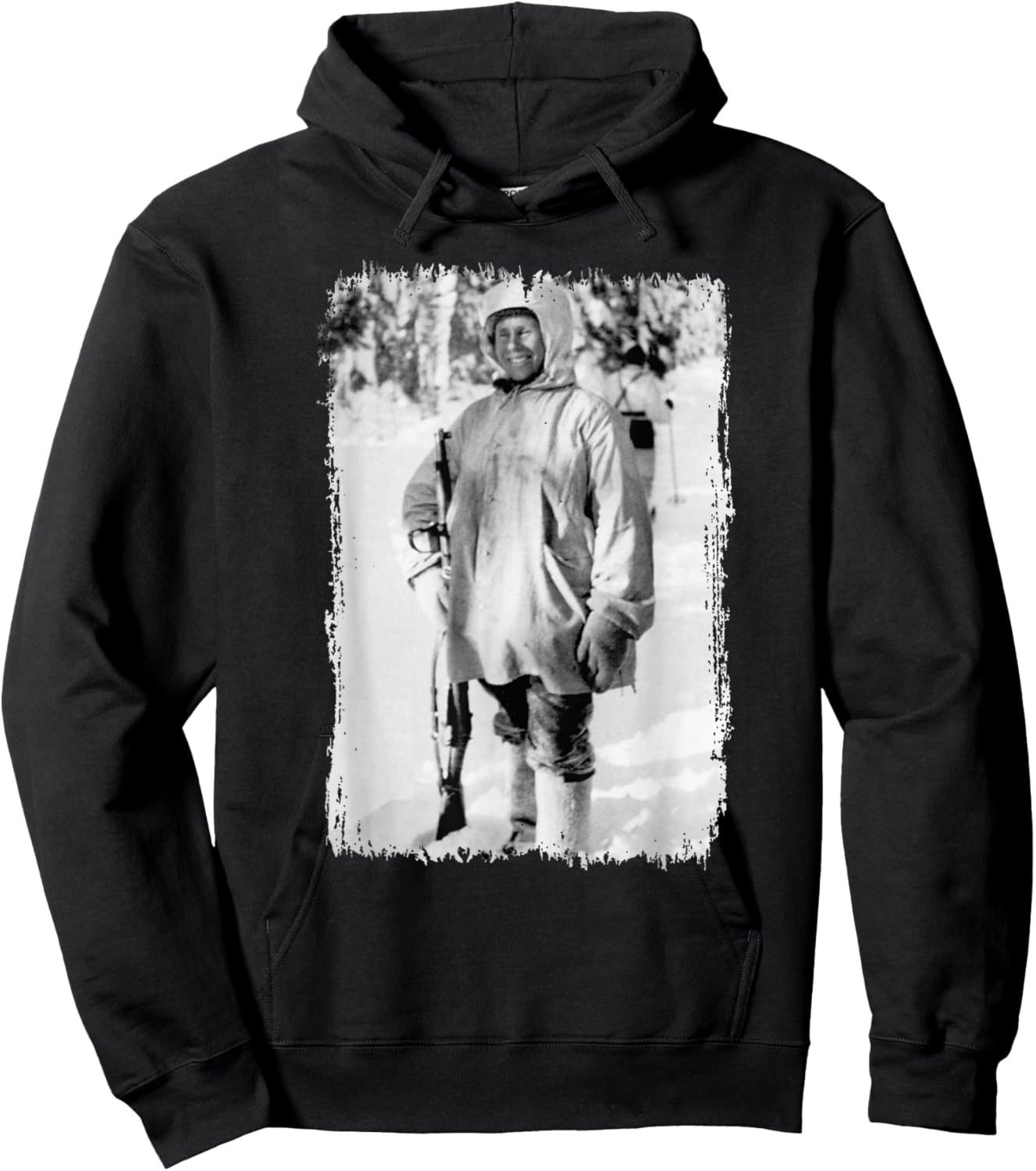 Simo Häyhä, The White Death, Famous Finnish Sniper Hoodie - Hoodie | Black