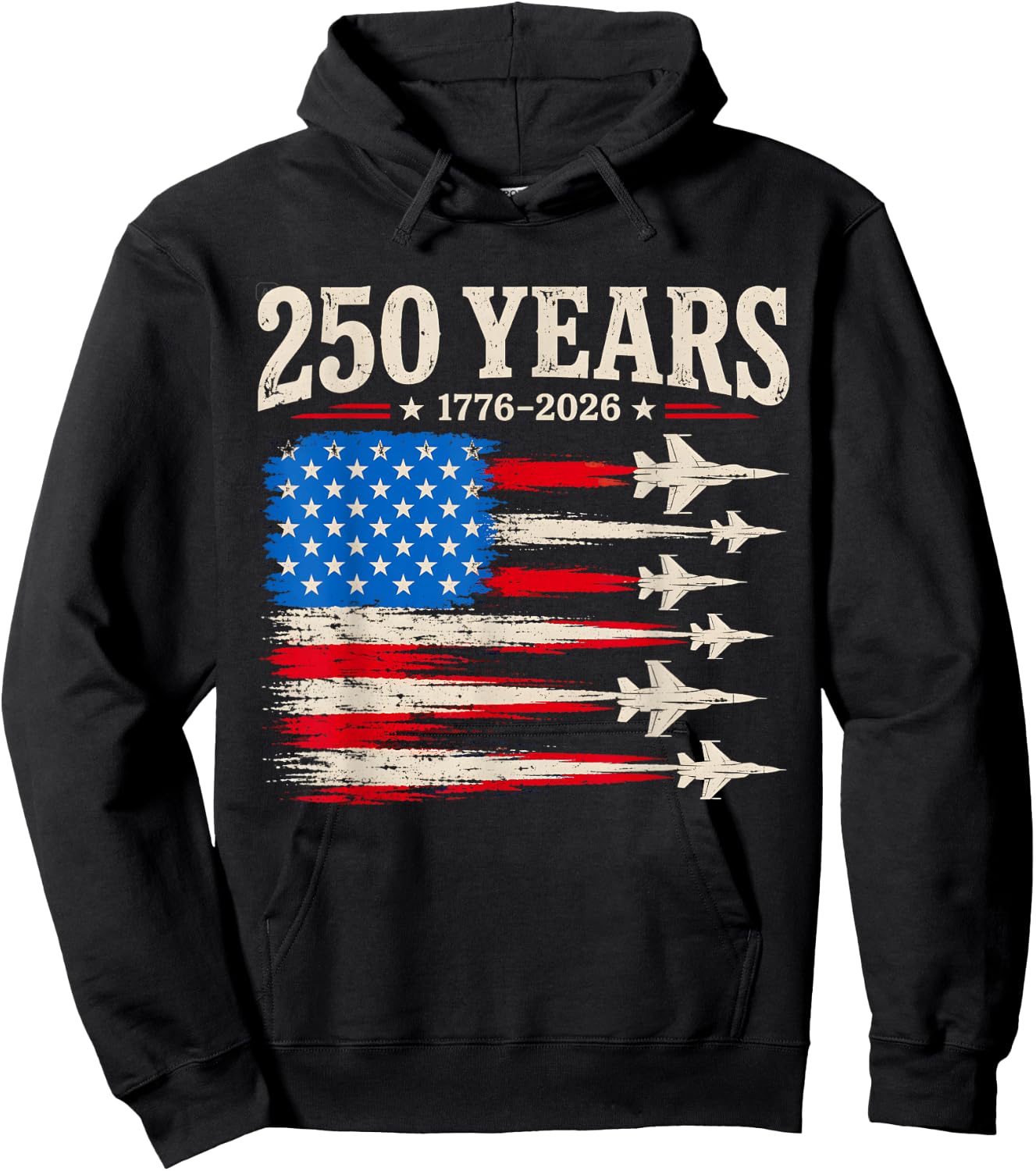 250 Anniversary USA 1776 to 2026 Patriotic American 4th July Hoodie - Hoodie | Black