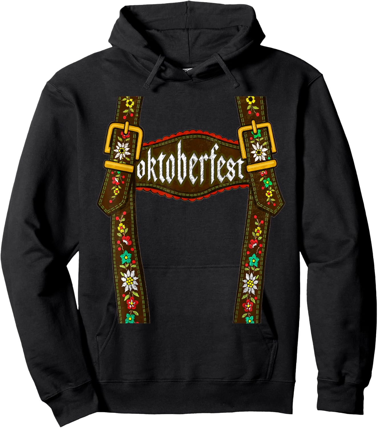 Lederhosen Suspenders Oktoberfest Bavarian Munich Beer Hoodie - Hoodie | Black