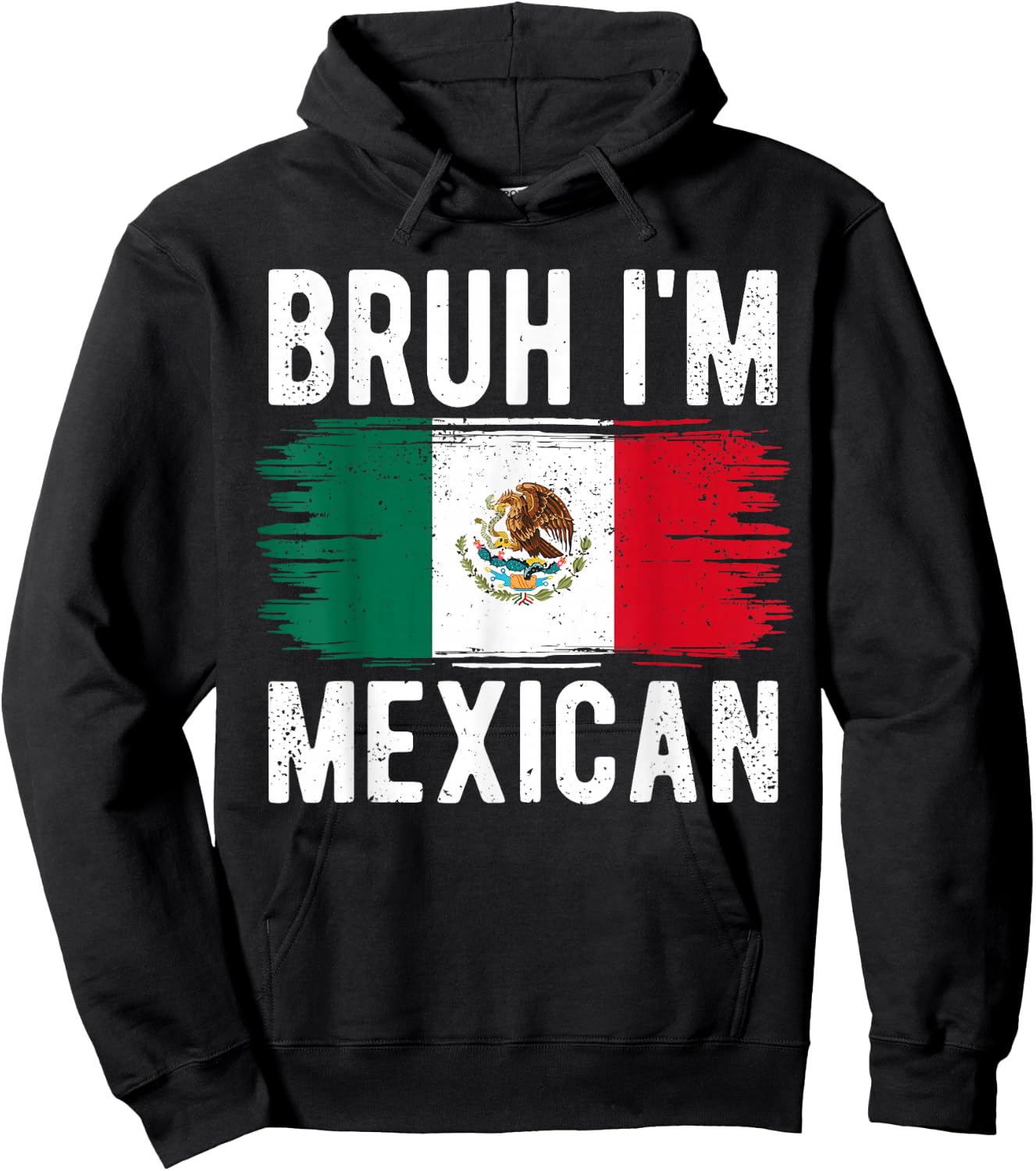 Bruh I'm Mexican Vintage Mexico Flag Funny Mexican Boys Kids Hoodie - Hoodie | Black