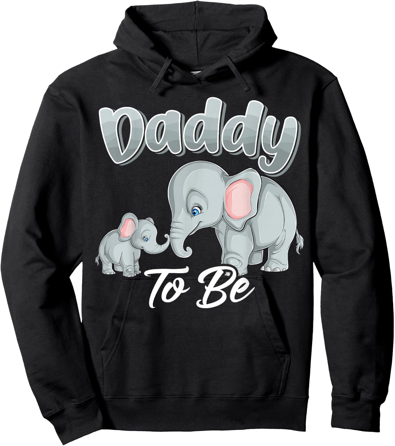 Soon Daddy To Be Elephants For Baby Shower Gender Reveal Men Hoodie - Hoodie | Black