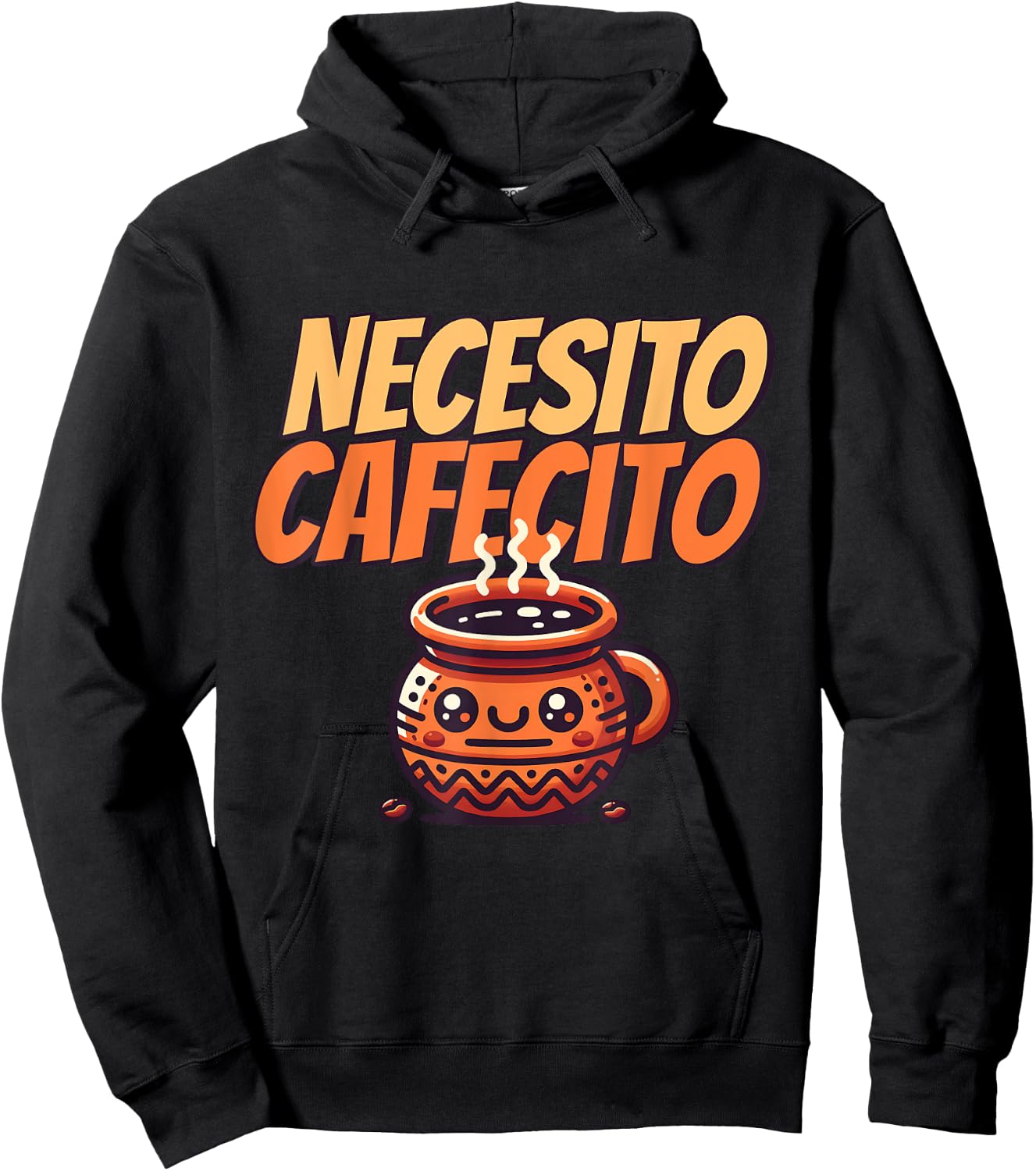 Necesito Cafecito Cute Funny Spanish Café for Coffee Lovers Hoodie - Hoodie | Black