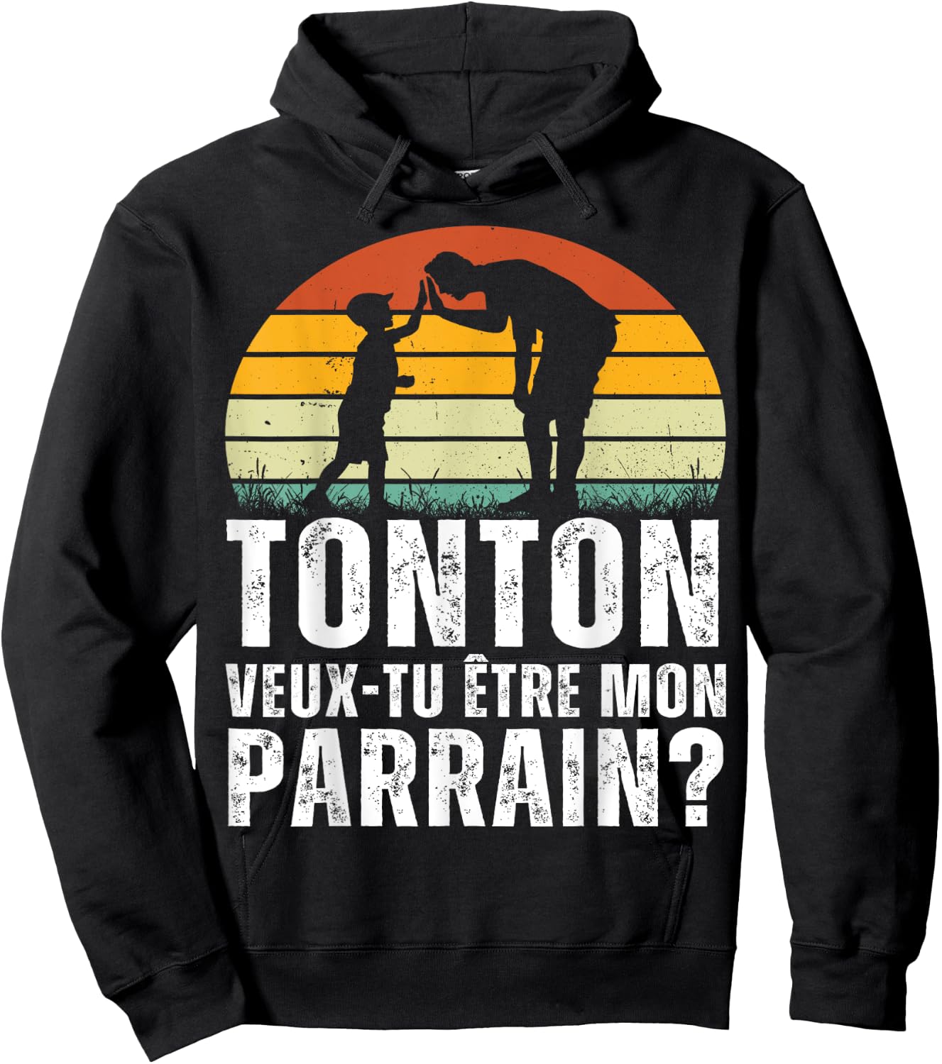 Tonton Want to Be My Godfather Gift Request Godfather Retro , Black, S Hoodie - Hoodie | Black
