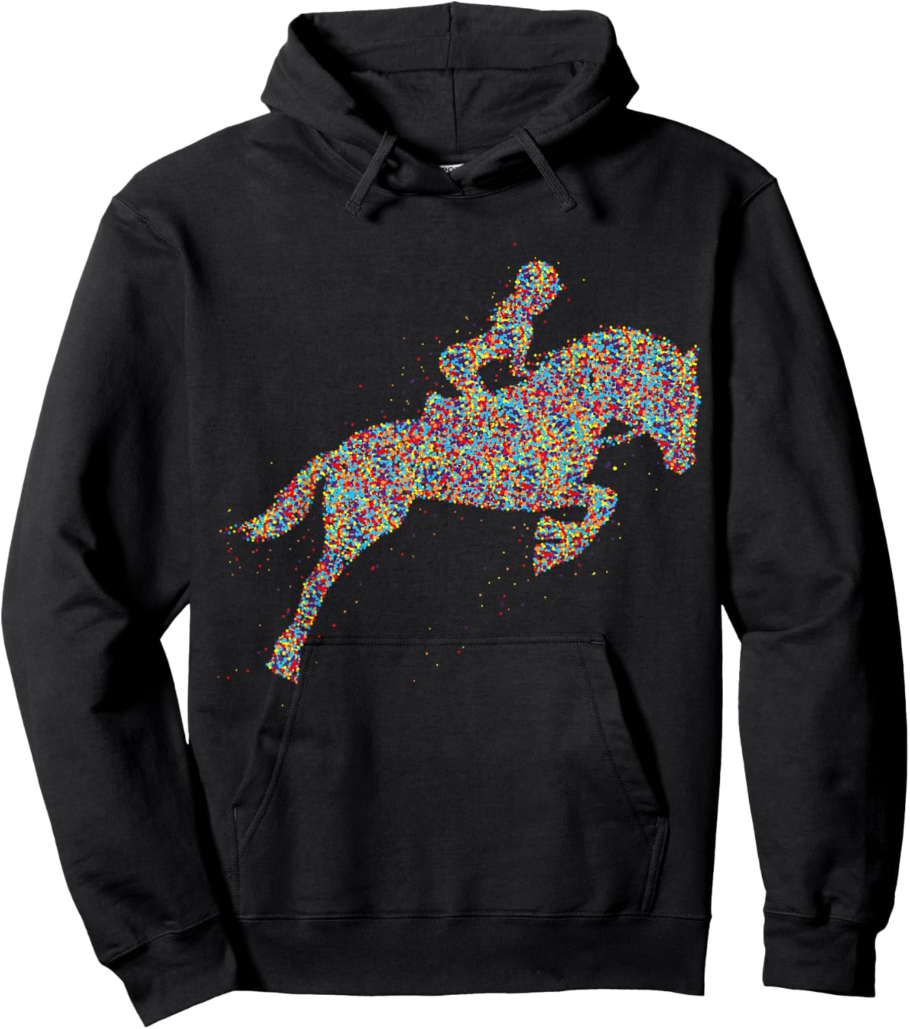 Süße Pferdesport & Pferdeliebhaber Geschenke Damen & Mädchen Frauen Reiterin Pferd Schwarz Klein Crew-Ausschnitt Kurzarm Pull-On Klassische Passform 100% Polyester Hoodie - Hoodie | Black