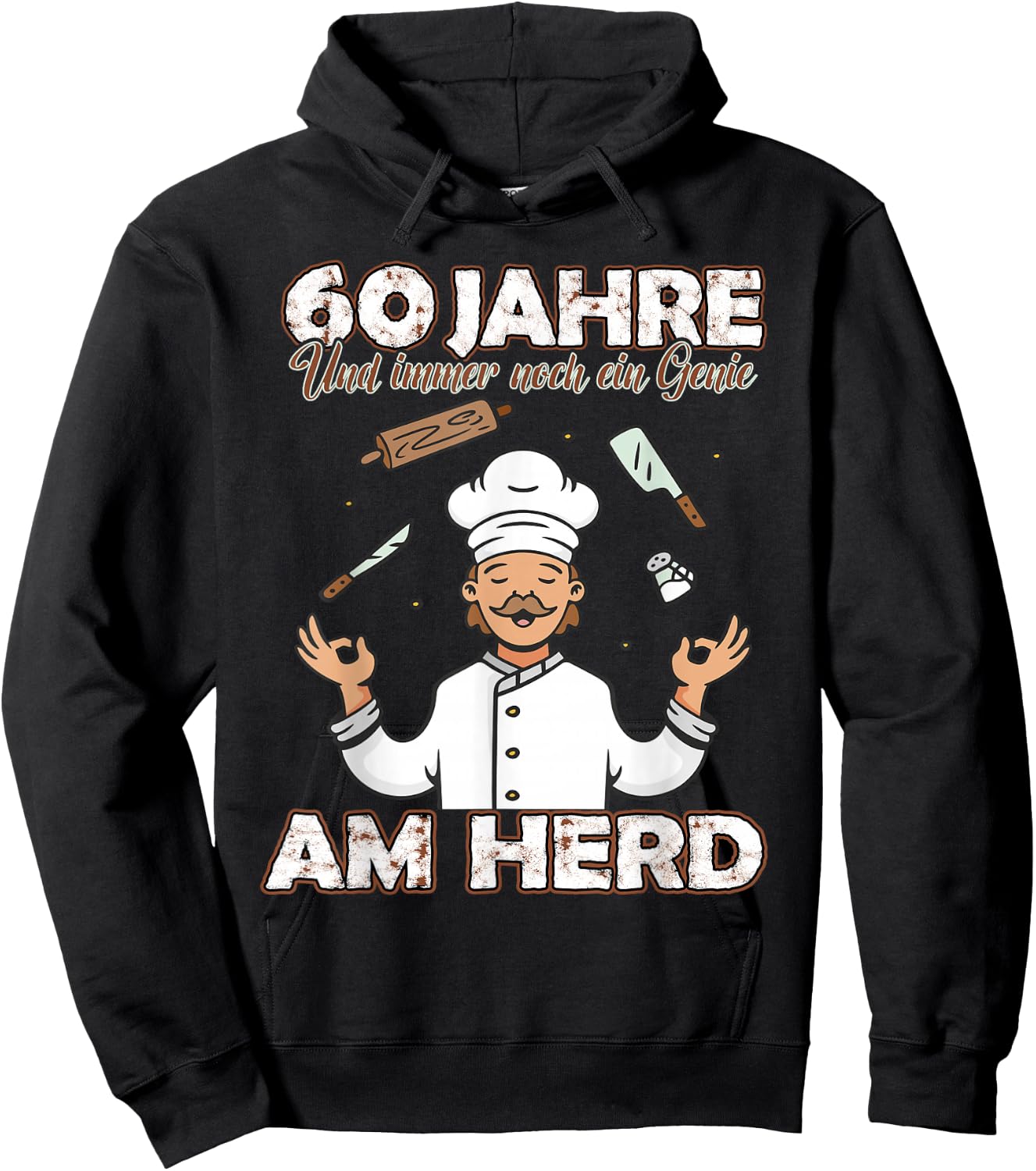 Lustiges Koch kochen & backen 60 jahre alt zum Geburtstag Hoodie - Hoodie | Black