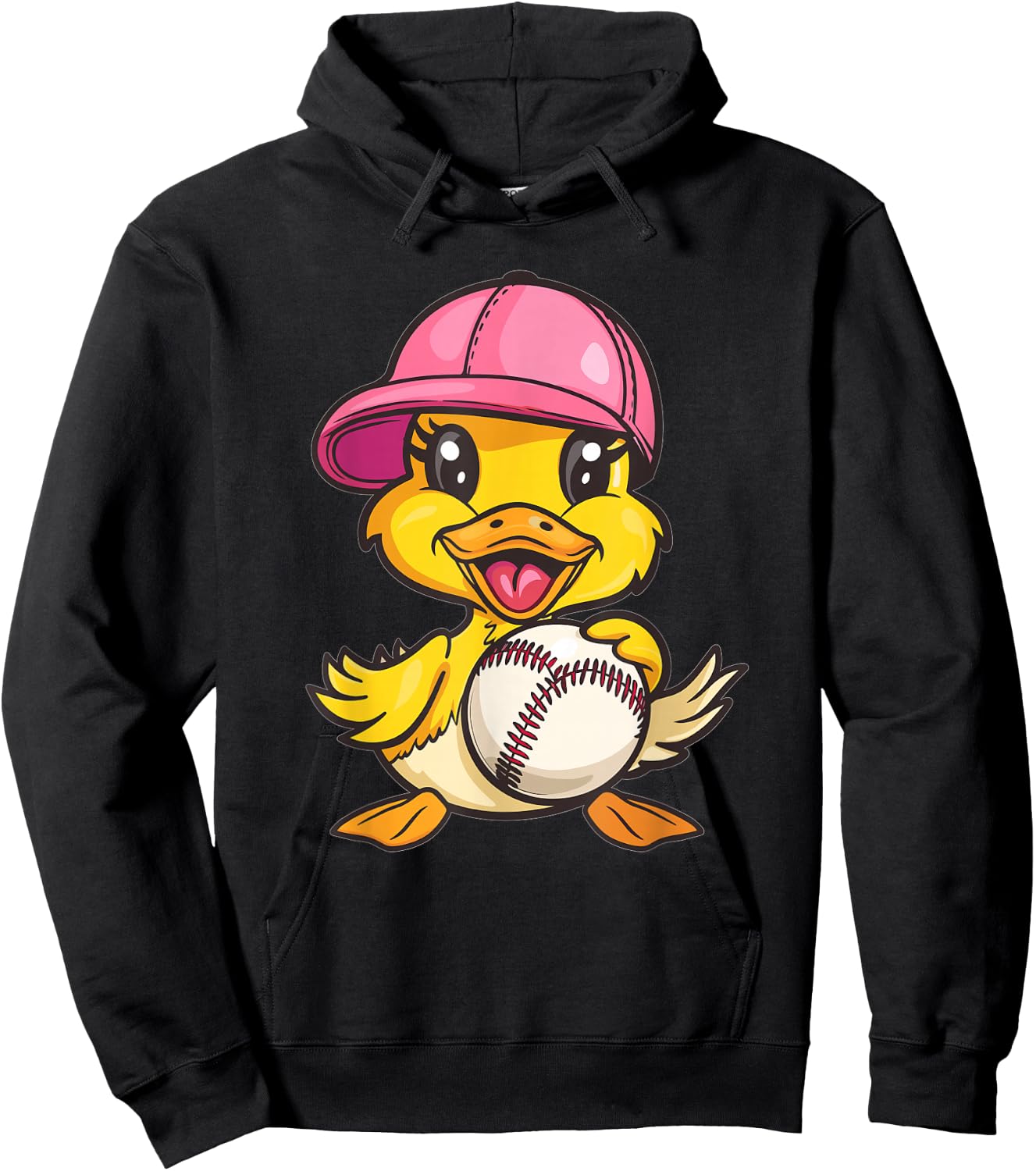 Cute Baseball Duck Hoodie - Hoodie | Black
