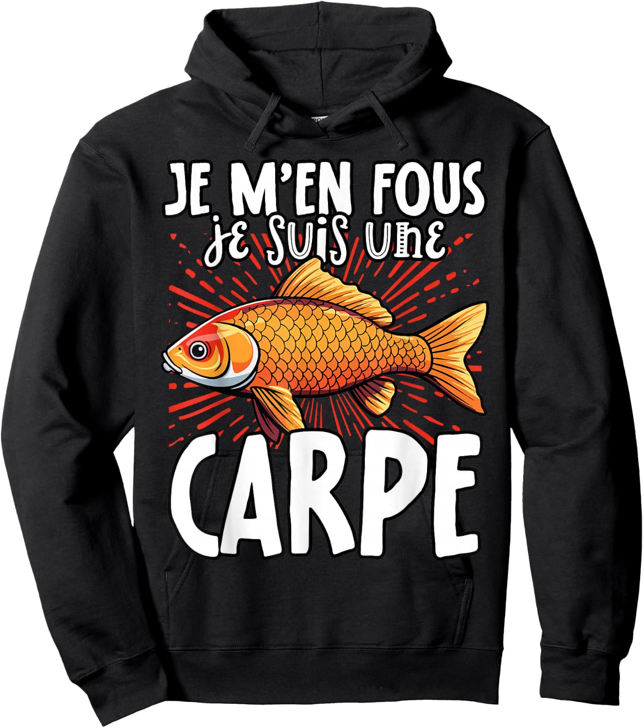 Je M'en Fous Je Suis Une Carpe - Carpe Mignonne , Black, S Hoodie - Hoodie | Black