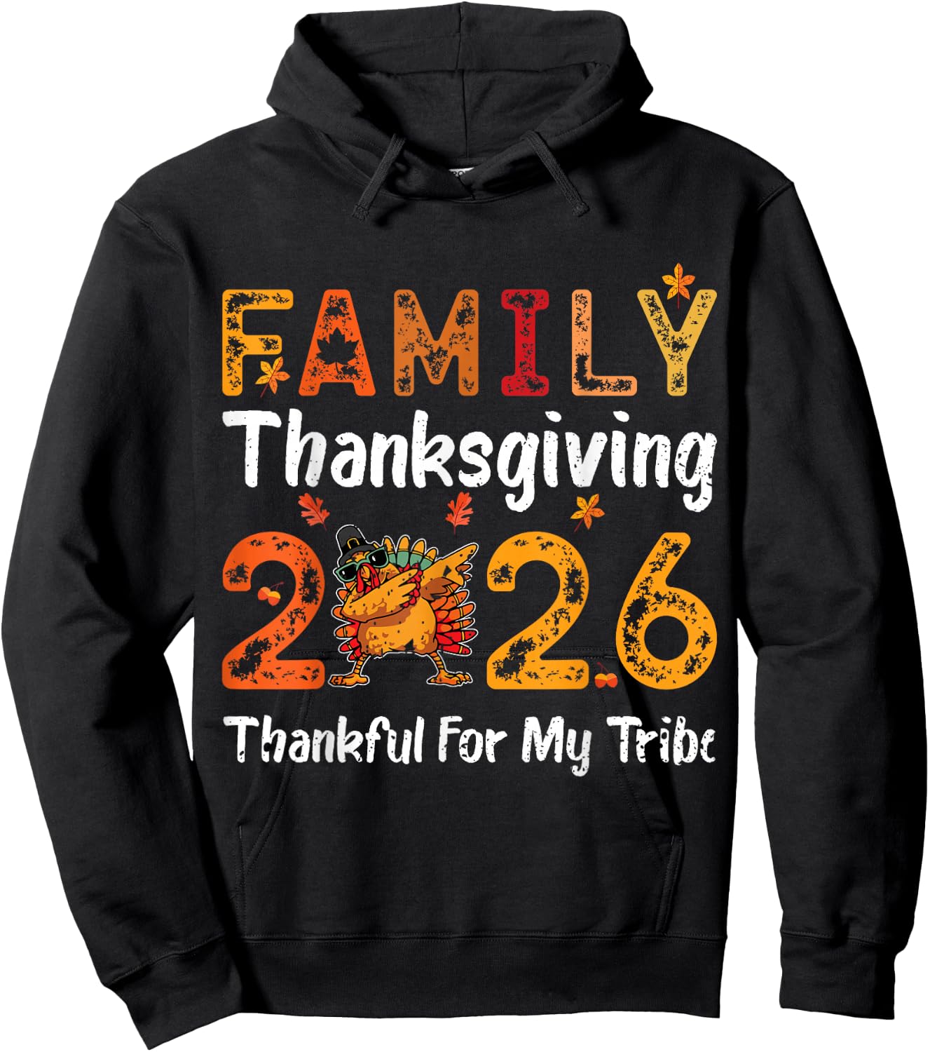 Family Thanksgiving 2026 Thankful for My Tribe Hoodie - Hoodie | Black