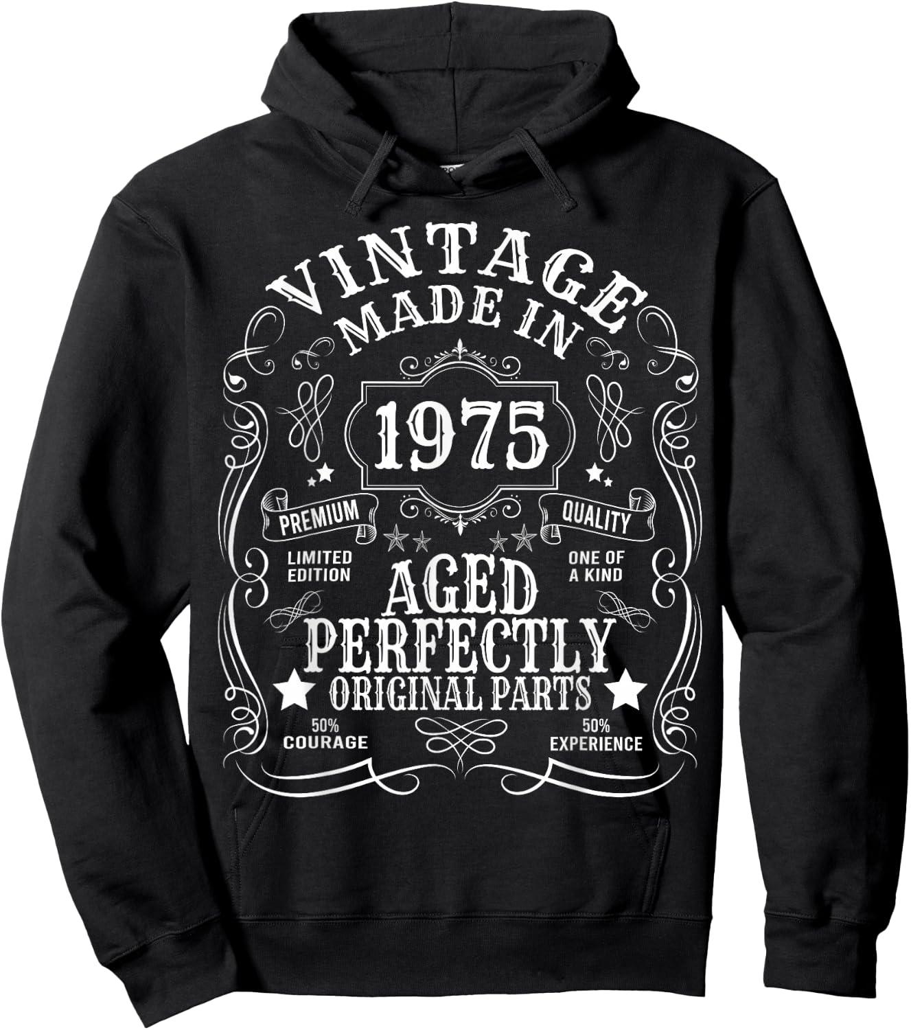 51st Birthday Man Woman 51 Years Decoration 1975 Gift Funny Hoodie - Hoodie | Black