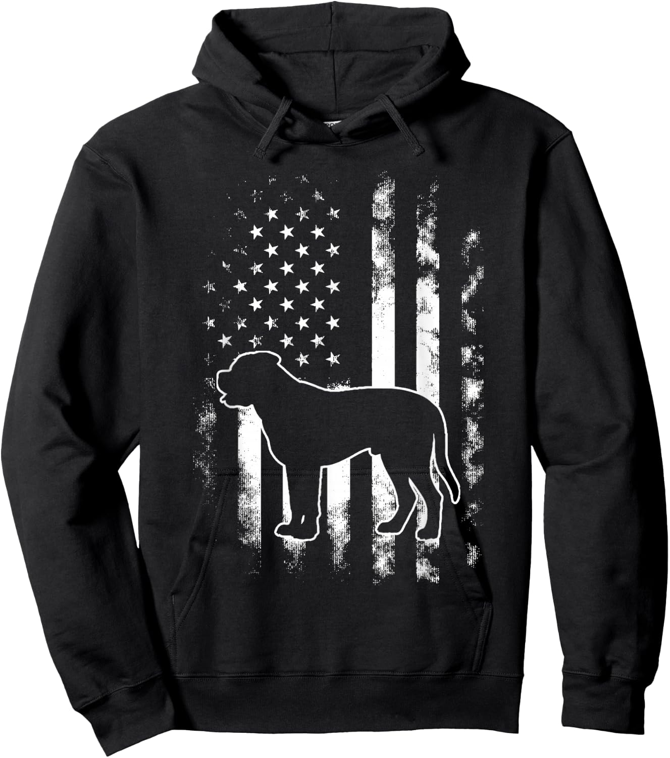 American US Flag Bull Mastiff Hoodie - Hoodie | Black