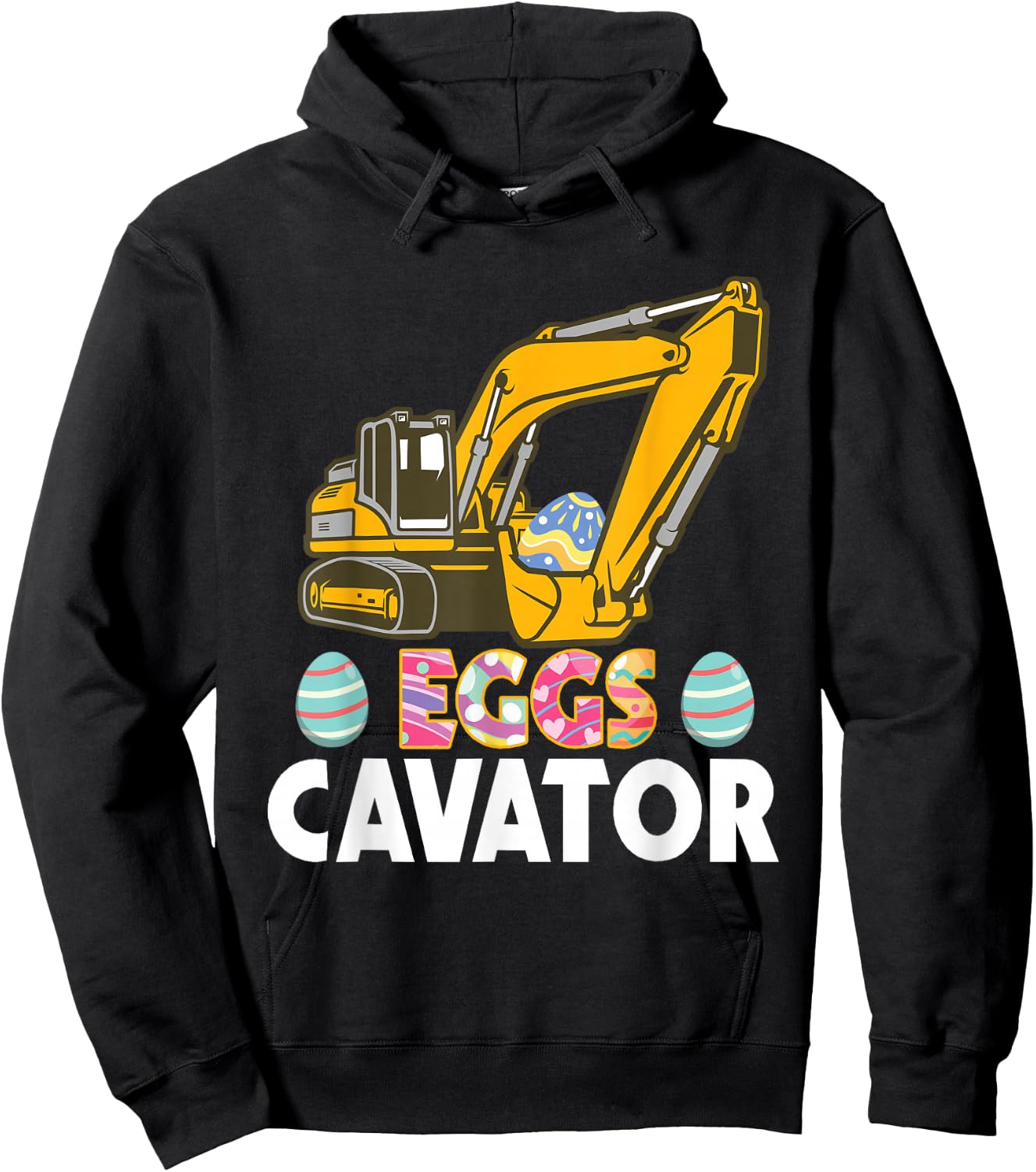 Eggscavator - Construction Truck Easter Sunday Egg Hunting Hoodie - Hoodie | Black