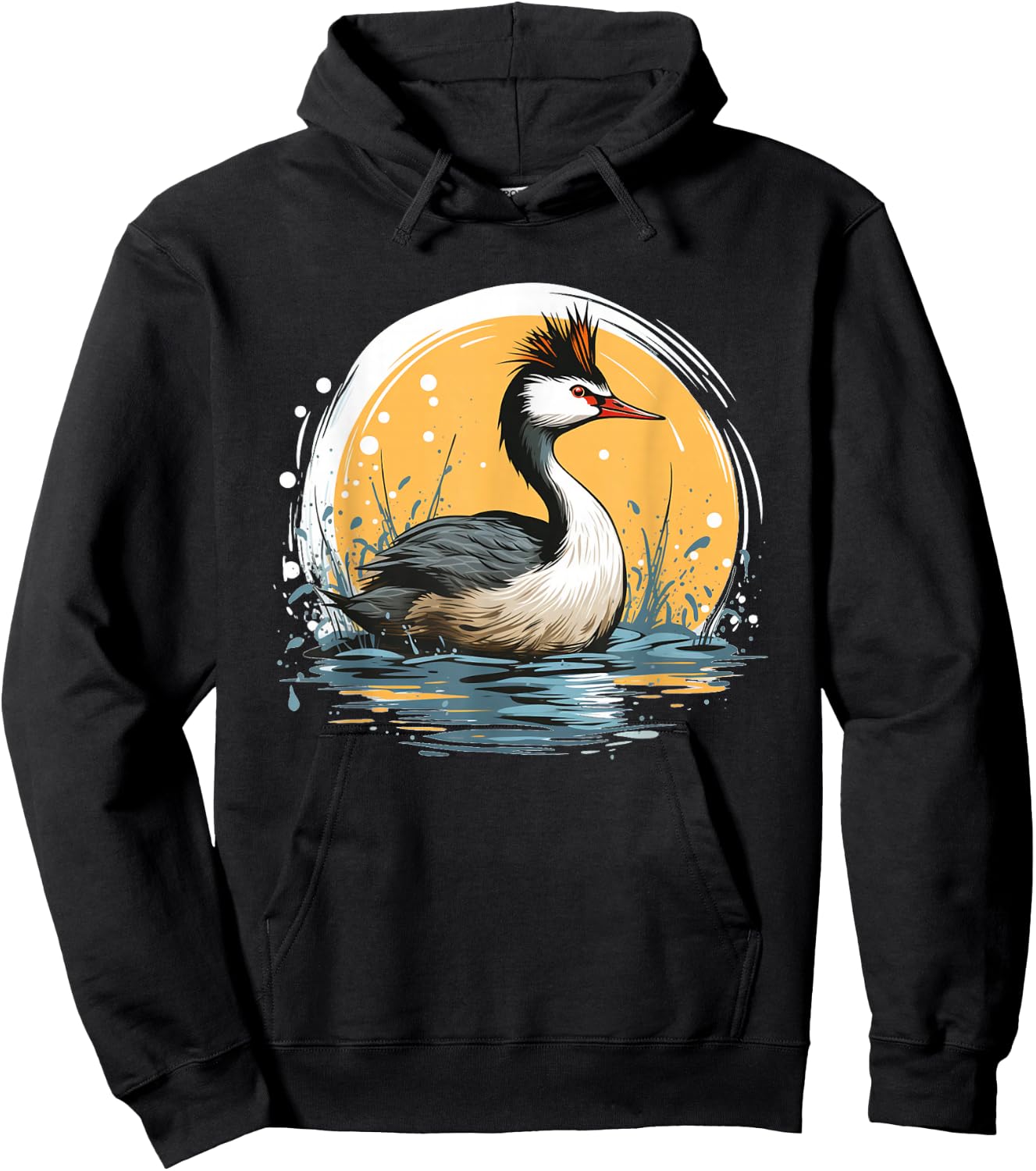 Cool looking Grebe Bird for Duck and birdwatching Lovers Hoodie - Hoodie | Black