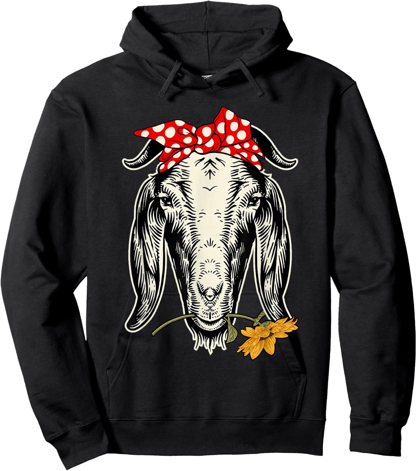 Bandana Goat - Farm Animal Whisperer Farmer Rancher Farming Hoodie - Hoodie | Black