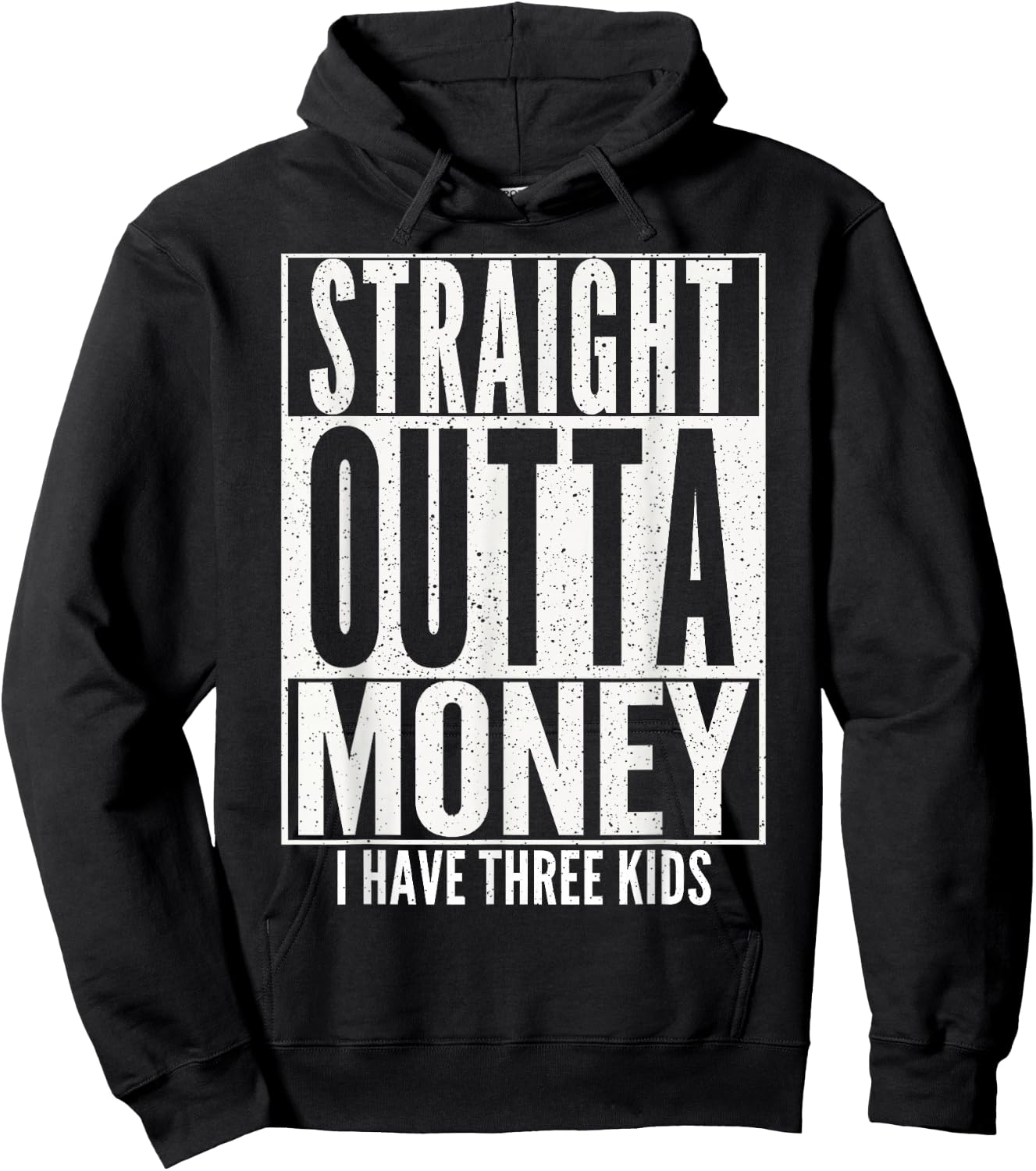 Funny Straight Outta Money Father's Day Gift Dad Hoodie - Hoodie | Black